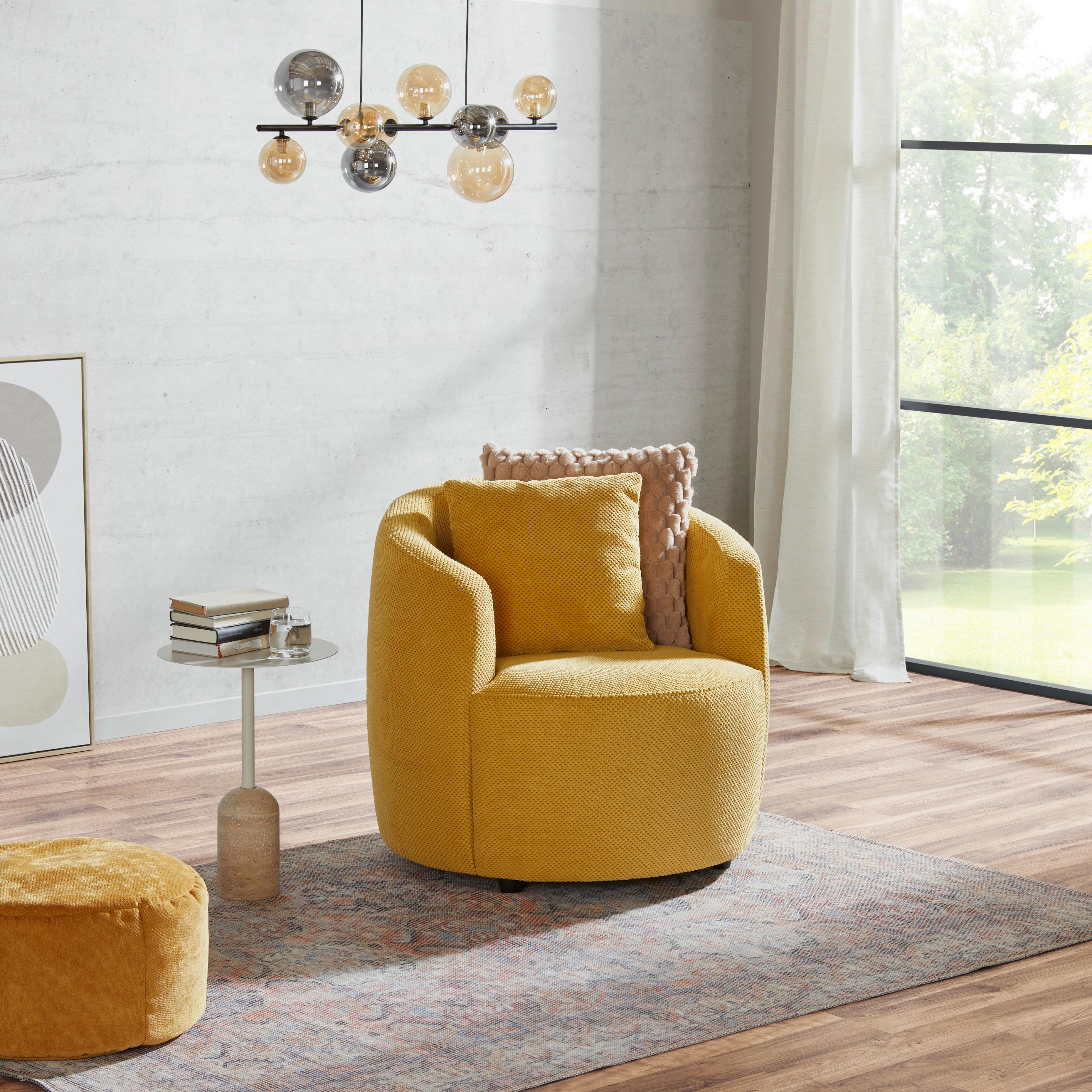 Fotel Levi - mustársárga, Modern, textil (81/74/81cm)