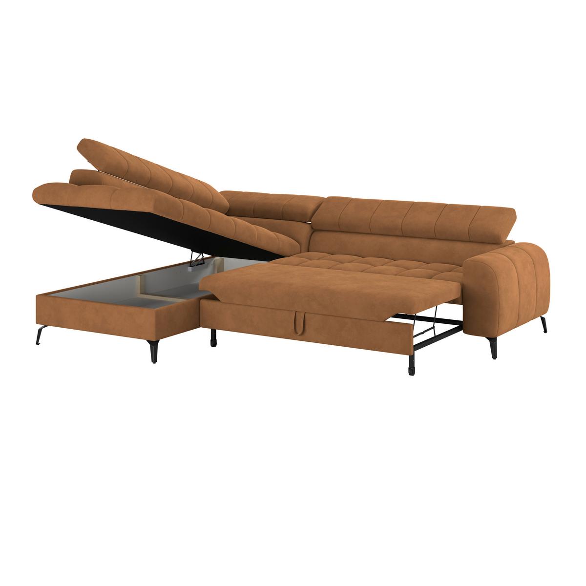 Kutna Garnitura Volf - smeđa/crna, Trend, tekstil/metal (203/261cm)