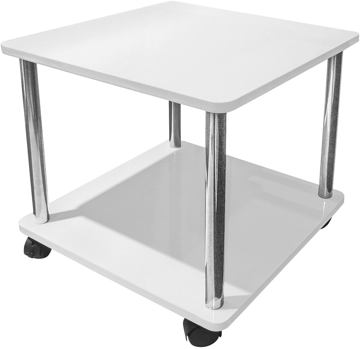 Masă auxiliară "Paul" - alb, Modern, plastic/metal (40/41,5/40cm) - Modern Living