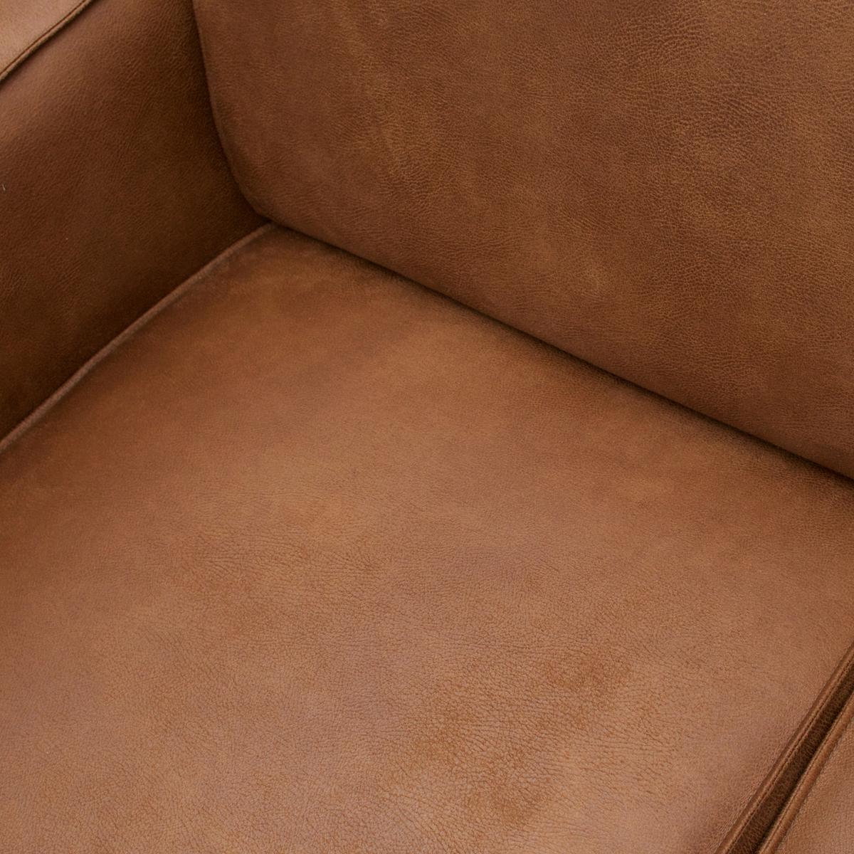 ECKSOFA Statement Cognac S: 274x210cm - Cognac/Schwarz, Design, Leder/Holz (274/210cm) - Livetastic