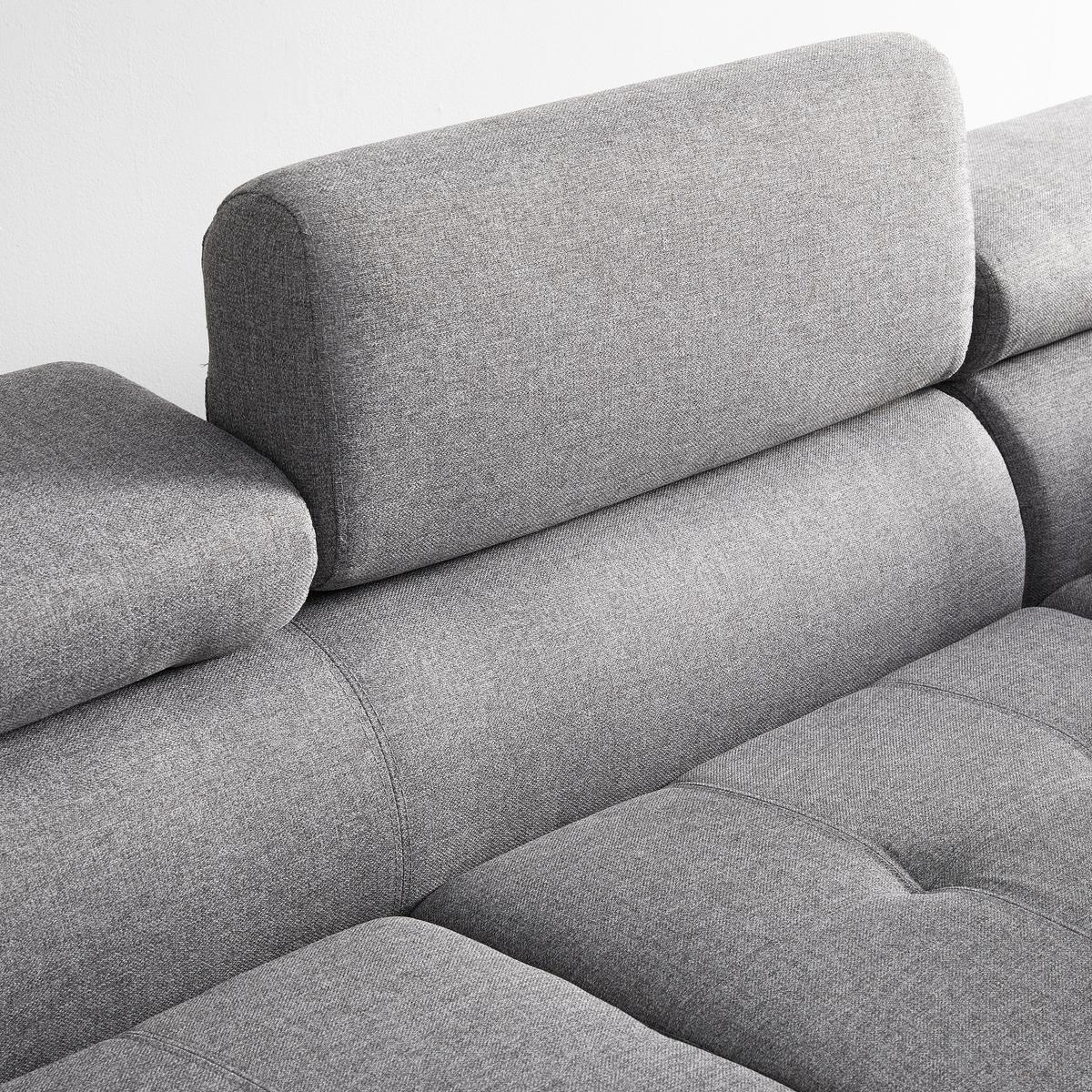 Wohnlandschaft Emely Hellgrau Webstoff - Chromfarben/Hellgrau, MODERN, Holz/Textil (267/70/195cm) - Bessagi Home