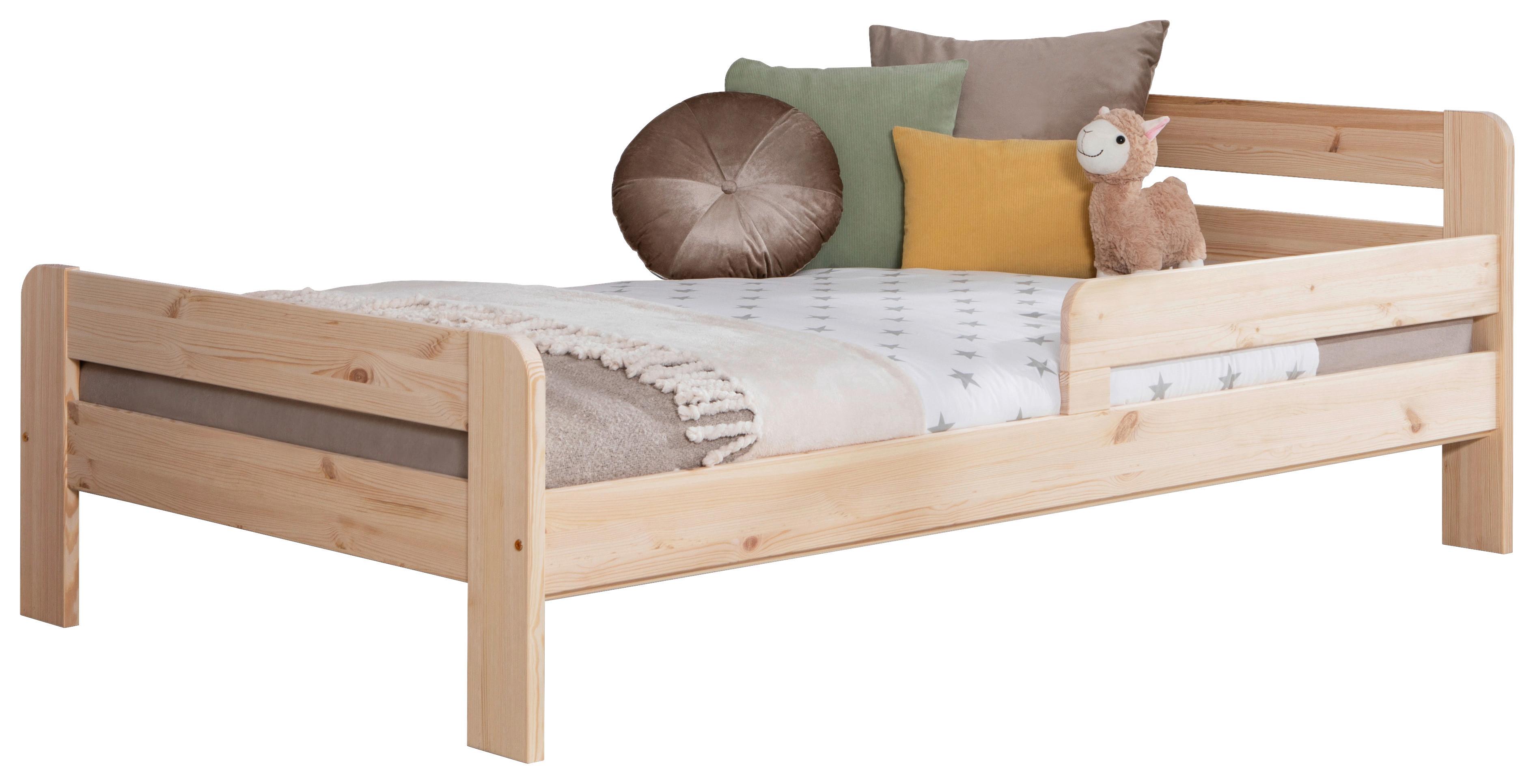 Bett Bennet mit Rausfallschutz ca. 120x200 cm Kiefer Natur - Naturfarben, MODERN, Holz (120/200cm) - MID.YOU