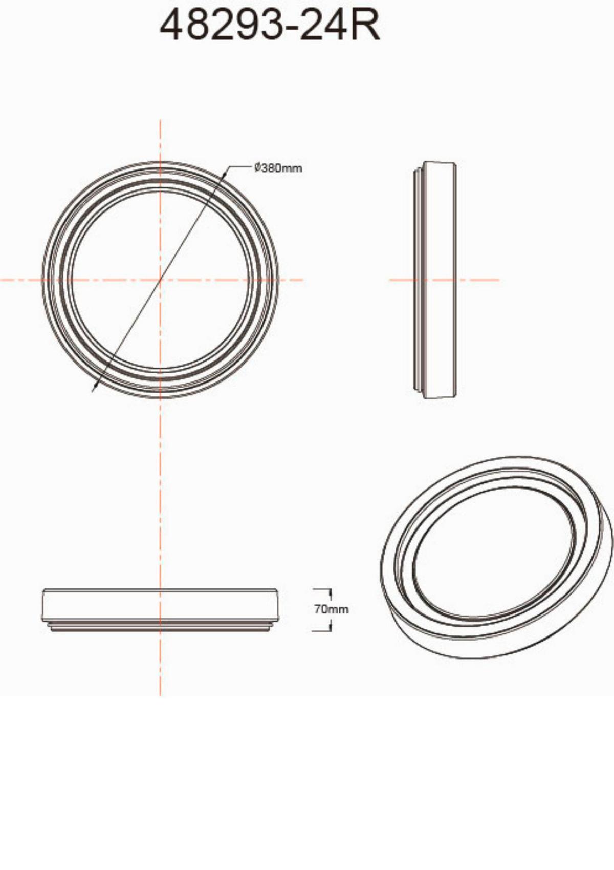 LED-DECKENLEUCHTE 48293-24R MARCIA - Klar/Chromfarben, Konventionell, Kunststoff/Metall (38/7cm) - Globo