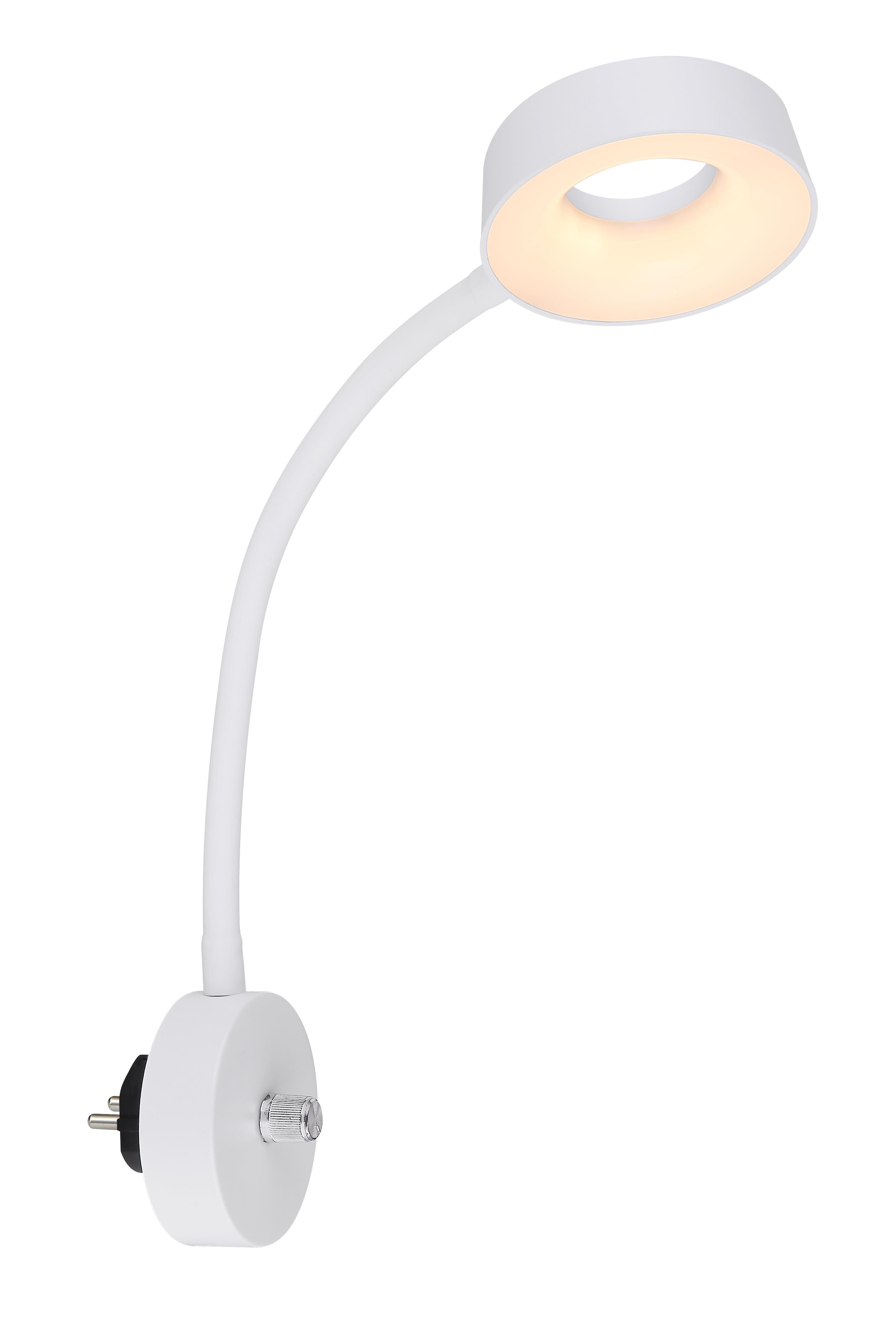 LED-Wandleuchte Lehovo Weiß max. 4 Watt - Weiß, Design, Kunststoff/Metall (15/45,5cm) - Globo