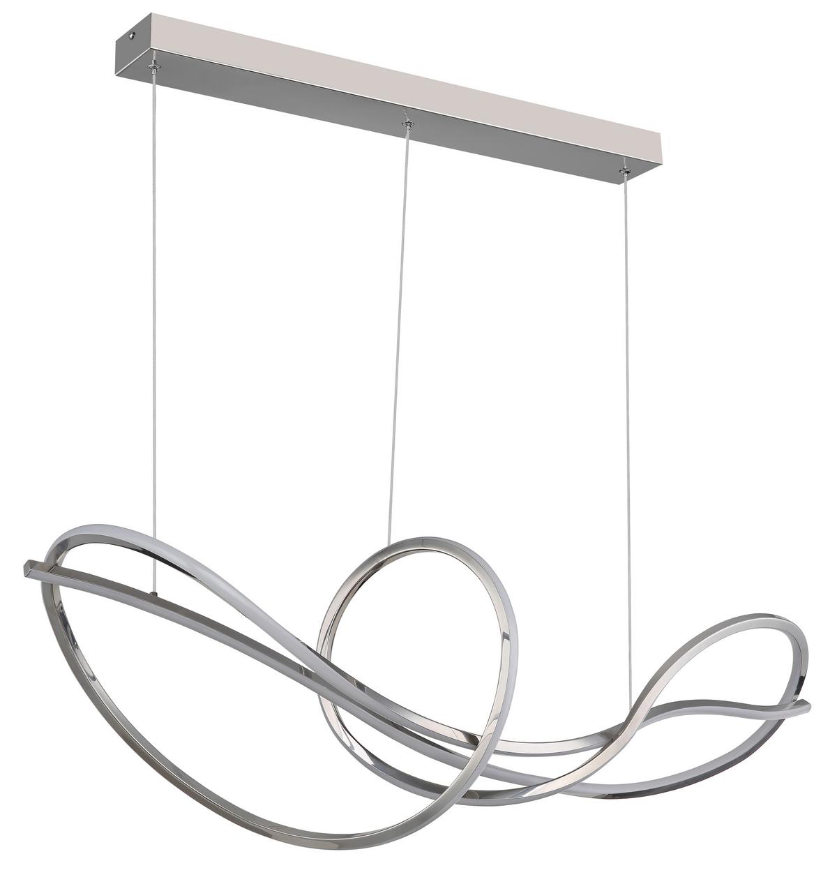 Led Viseća Svjetiljka Iduna - bijela/boje kroma, Design, metal/plastika (110/33/120cm) - Globo