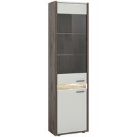 Vitrine Falcona Eiche dunkel /Grau ca. 198x51 cm - Design, Glas/Holzwerkstoff (198/51/37cm) - MID.YOU