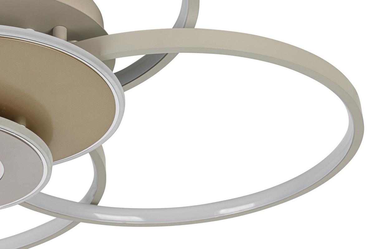 LED-Deckenleuchte Sehr Champagnerfarben max. 40 Watt - Sandfarben/Champagner, MODERN, Kunststoff/Metall (74/77/11cm) - Mömax