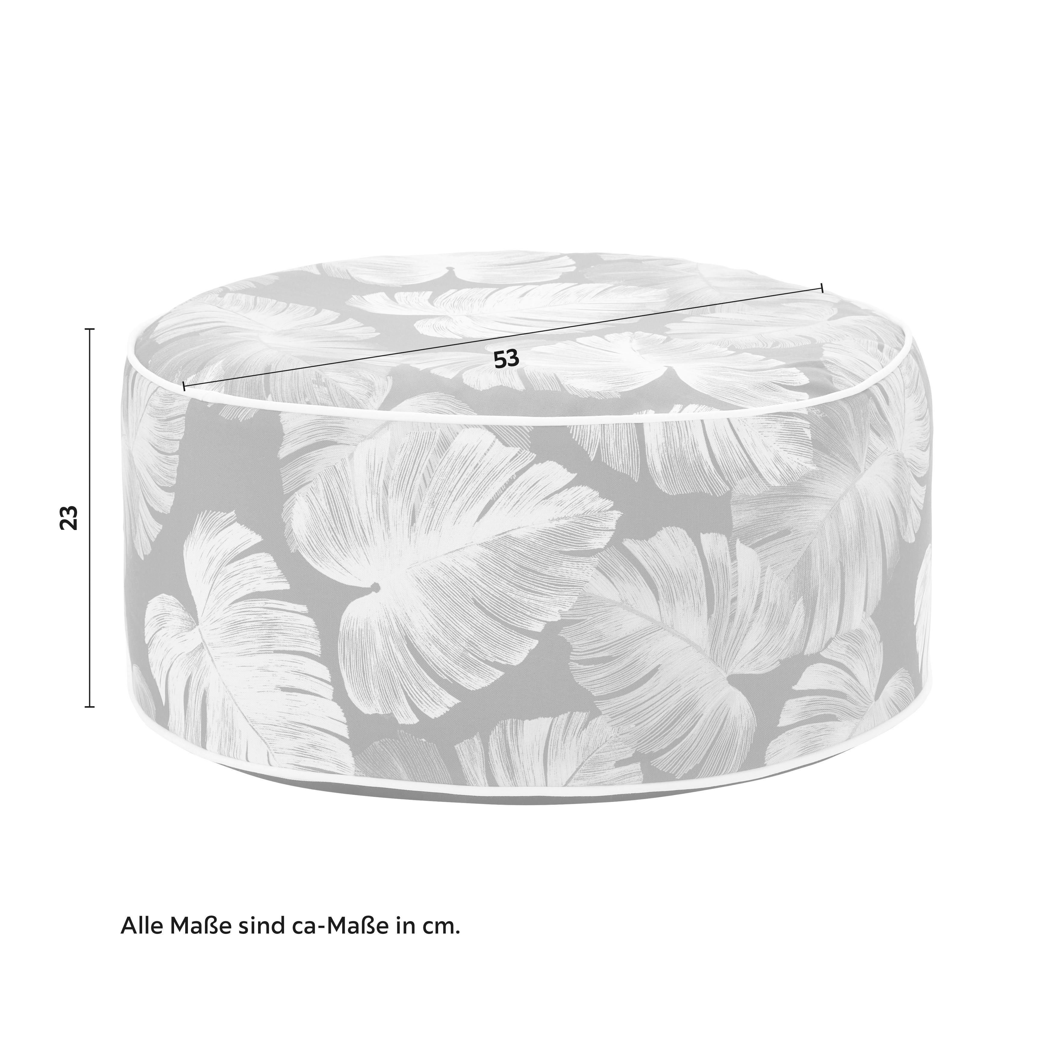 Pouf Cassy Grau ca. 53x23 cm - Grau, MODERN, Textil (53/23/53cm) - Bessagi Garden