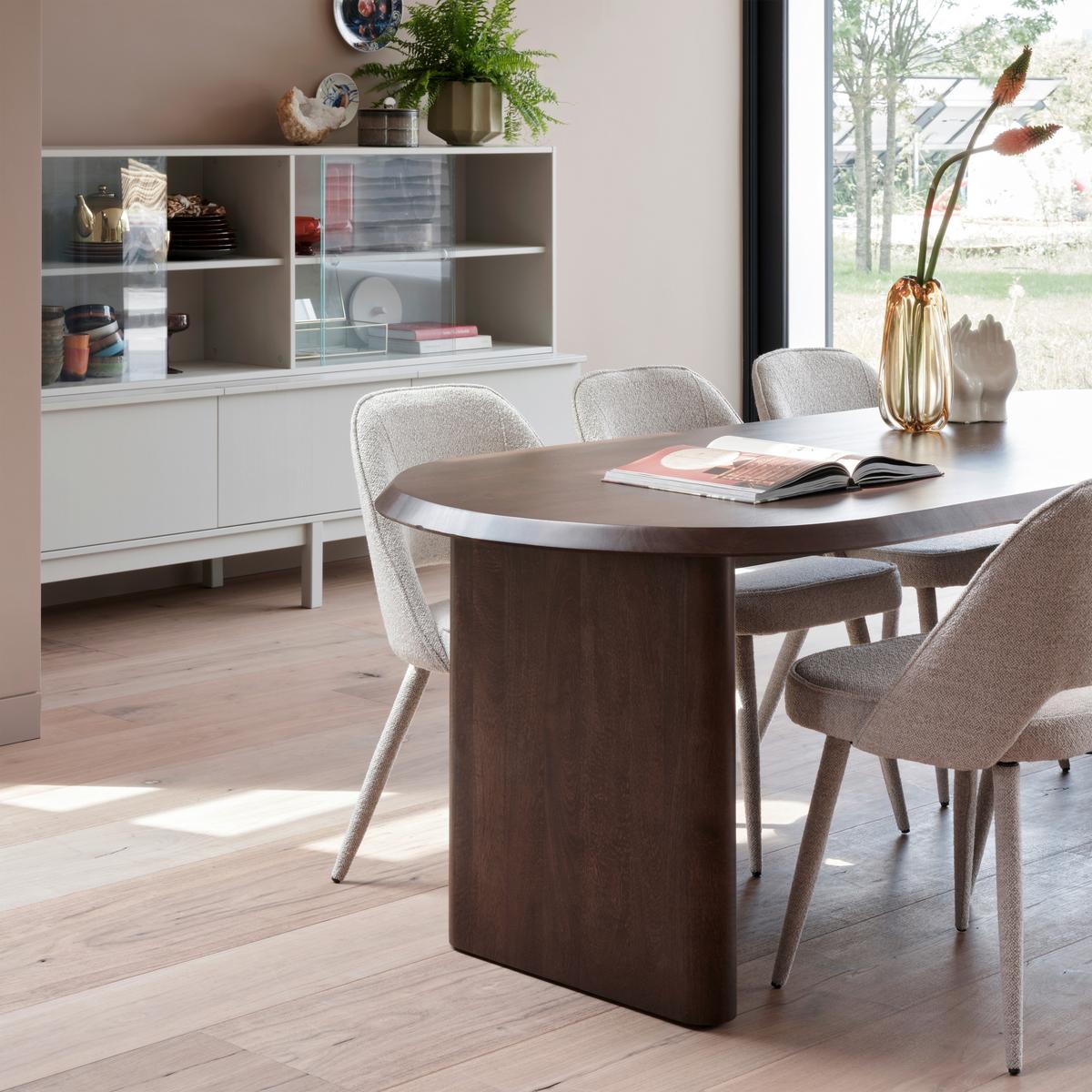 Esstisch Ellips Walnussfarben L: 240cm - Walnussfarben, MODERN, Holz (240/90/75cm) - Livetastic