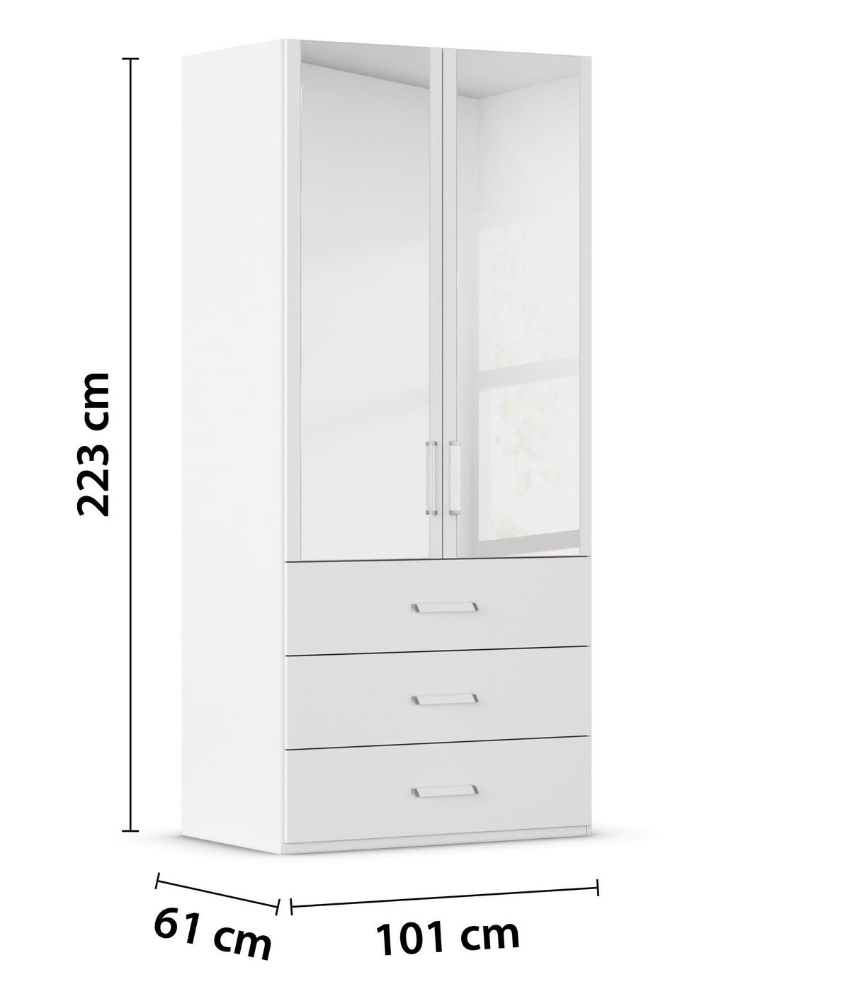 Omara S Klasičnimi Vrati Evelyn, Bela - bela, Design, umetna masa/steklo (101/223/60cm) - Novel