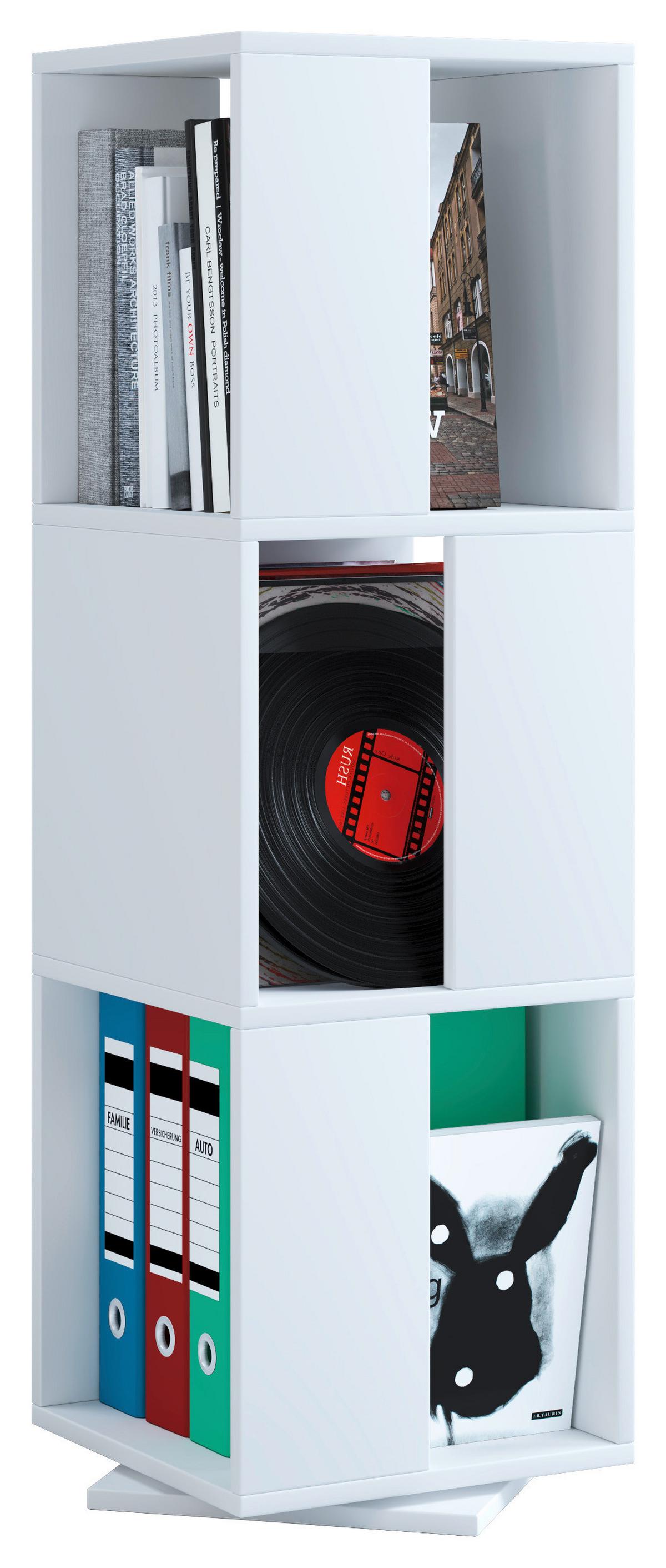 Vrtljiv Regal Stifta Xl, Bela - bela, Basics, leseni material (34/109/34cm) - MID.YOU