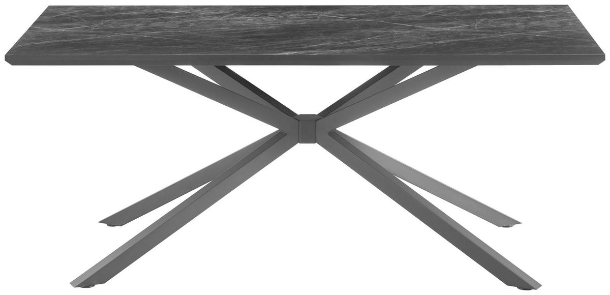 Jedilna Miza James, Temno Siva, 180x90 - temno siva/črna, Trend, kovina/leseni material (180/76/90cm)