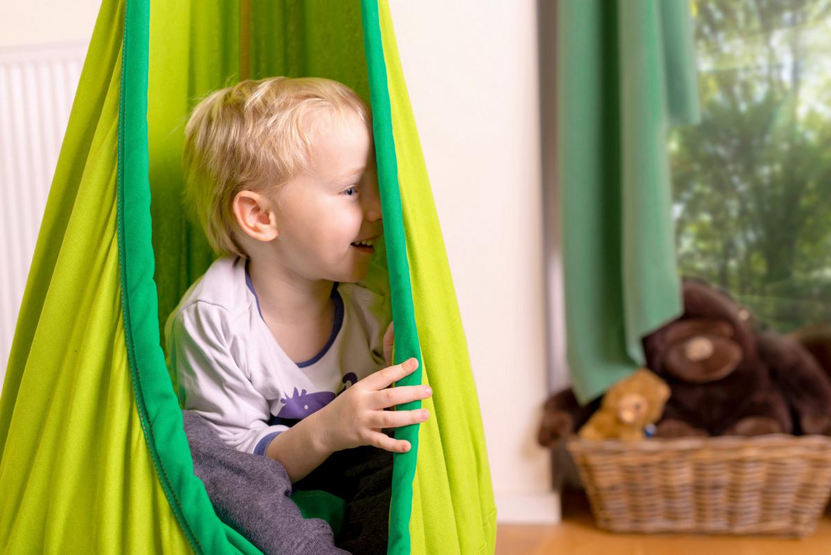 Kinderhängesessel Kids Hanging Nest Blau/Grün - Blau/Hellgrün, KONVENTIONELL, Textil (70/200-400/150cm) - La Siesta