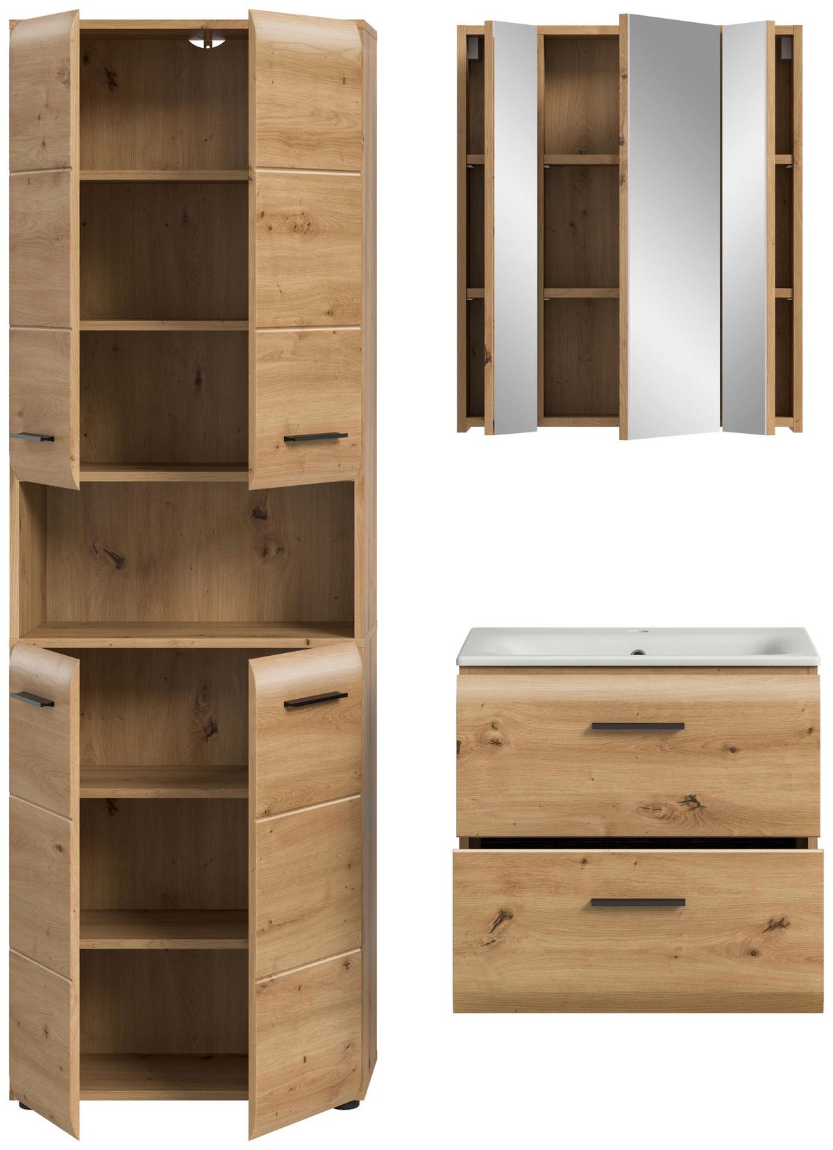 BADEZIMMER ICE - Weiss/Schwarz, Basics, Keramik/Holzwerkstoff (120cm) - MID.YOU