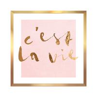 Bild Vous II ca. 30x30cm - Pink/Goldfarben, Holzwerkstoff/Papier (30/30cm) - Modern Living