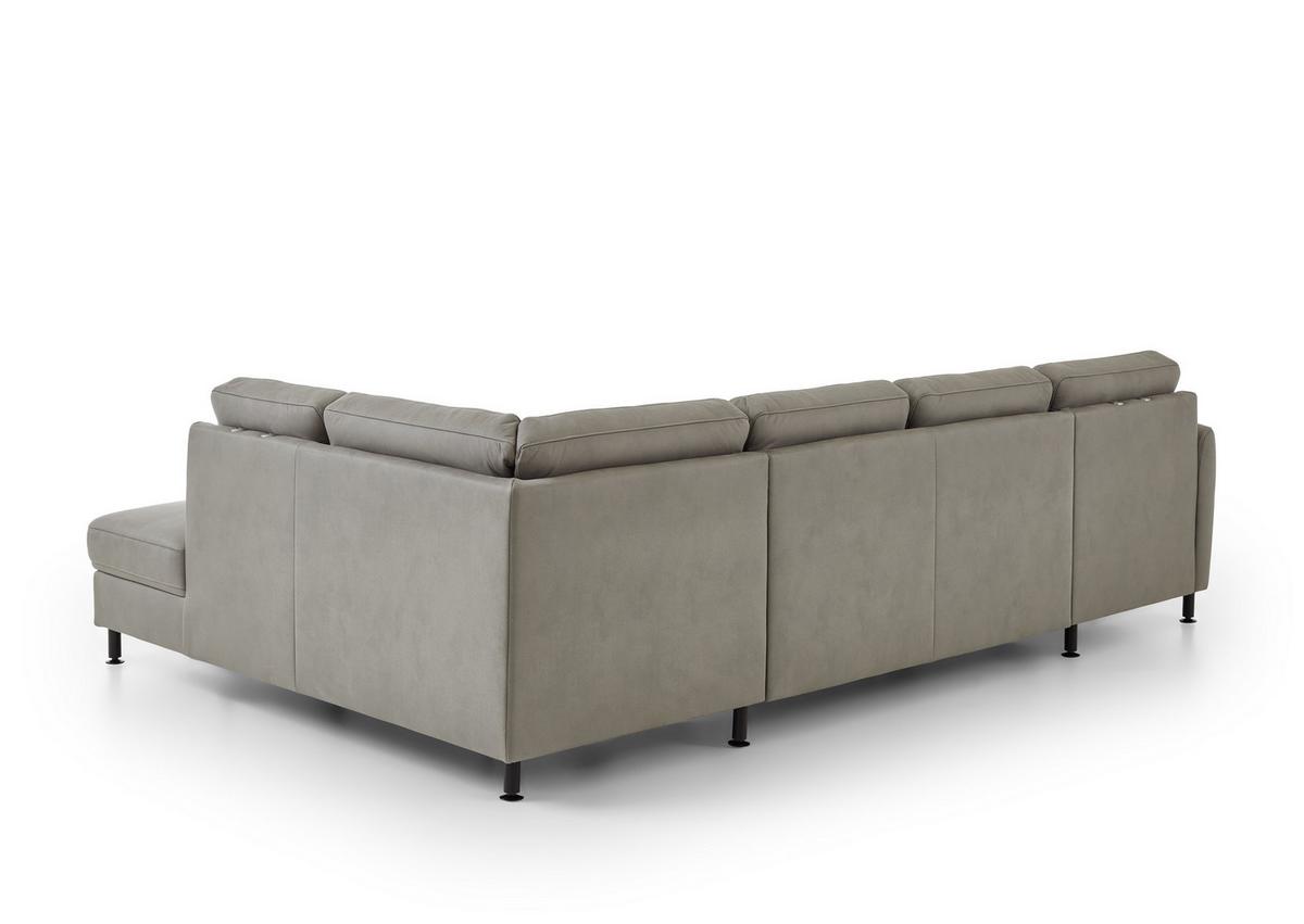 Sarokkanapé Villach - szürke, Modern, műanyag/faalapú anyag (305/200cm)