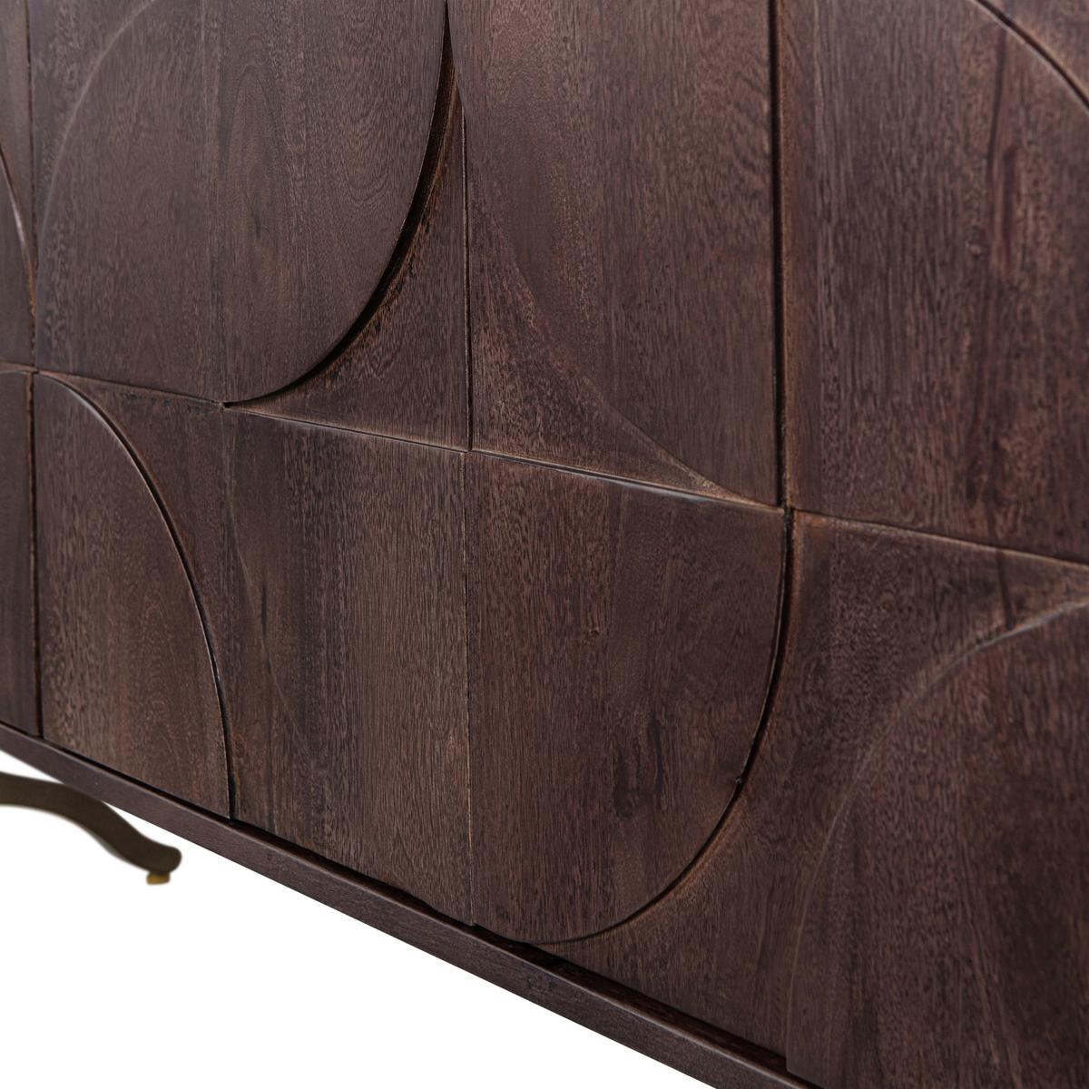 Sideboard Draw Walnussfarben - Messingfarben/Walnussfarben, Design, Holz/Metall (180/70/40cm) - Livetastic