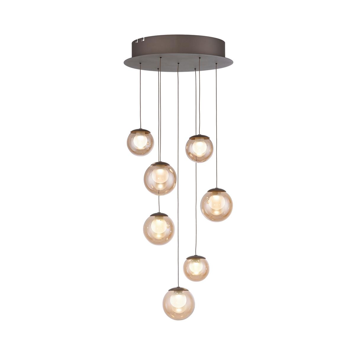 LAMPA WISZĄCA LED 2587-97 PURE POPUP - kolor brązu, Design, tworzywo sztuczne/metal (40/40/180cm) - Neuhaus PURE