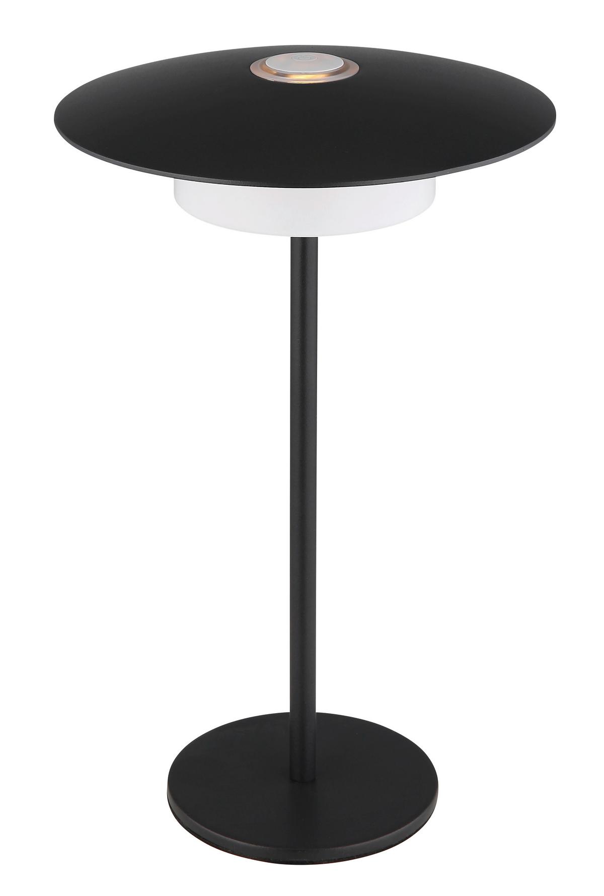 Akku-Tischleuchte Kyler Schwarz/Weiß max. 3 Watt - Schwarz/Weiß, Design, Kunststoff/Metall (18/30cm) - Globo