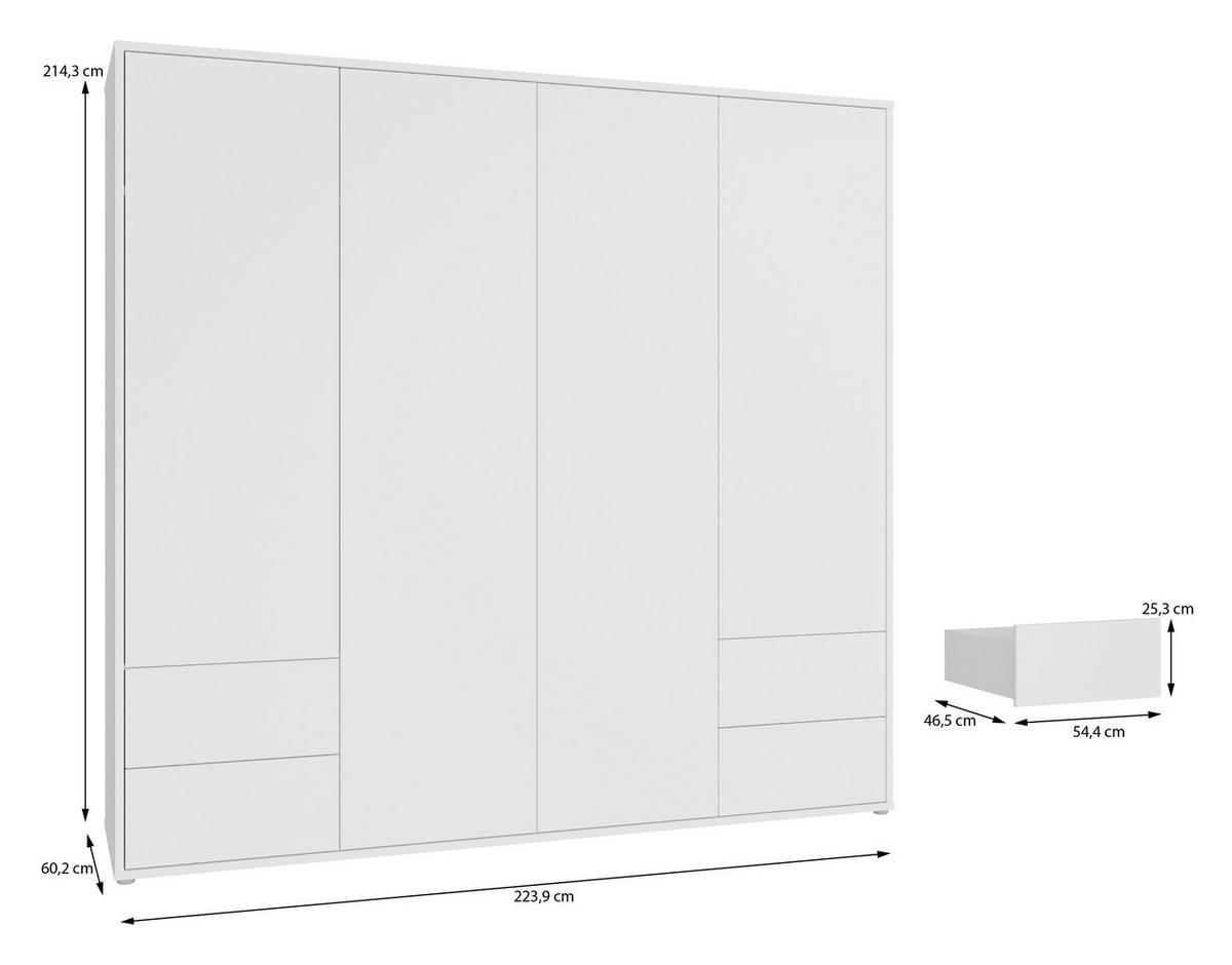 Omara S Klasičnimi Vrati Alice, Bela - bela, Trend, leseni material (224/214/60cm) - Carryhome