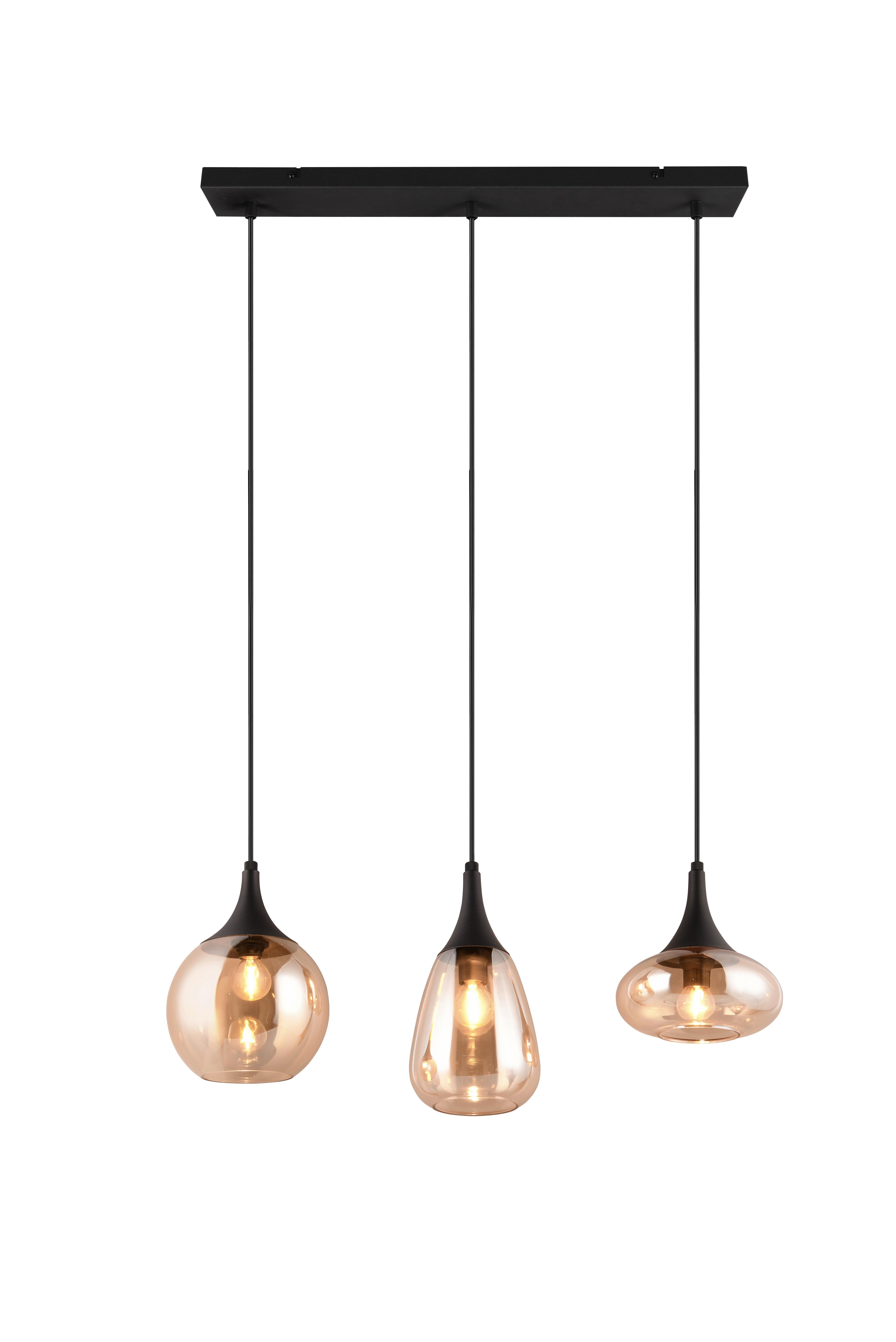 LAMPA ZWIESZANA 317000313 LUMINA - kolor bursztynowy/czarny, Design, metal/szkło (68,8/19,5/150cm) - Trio Leuchten