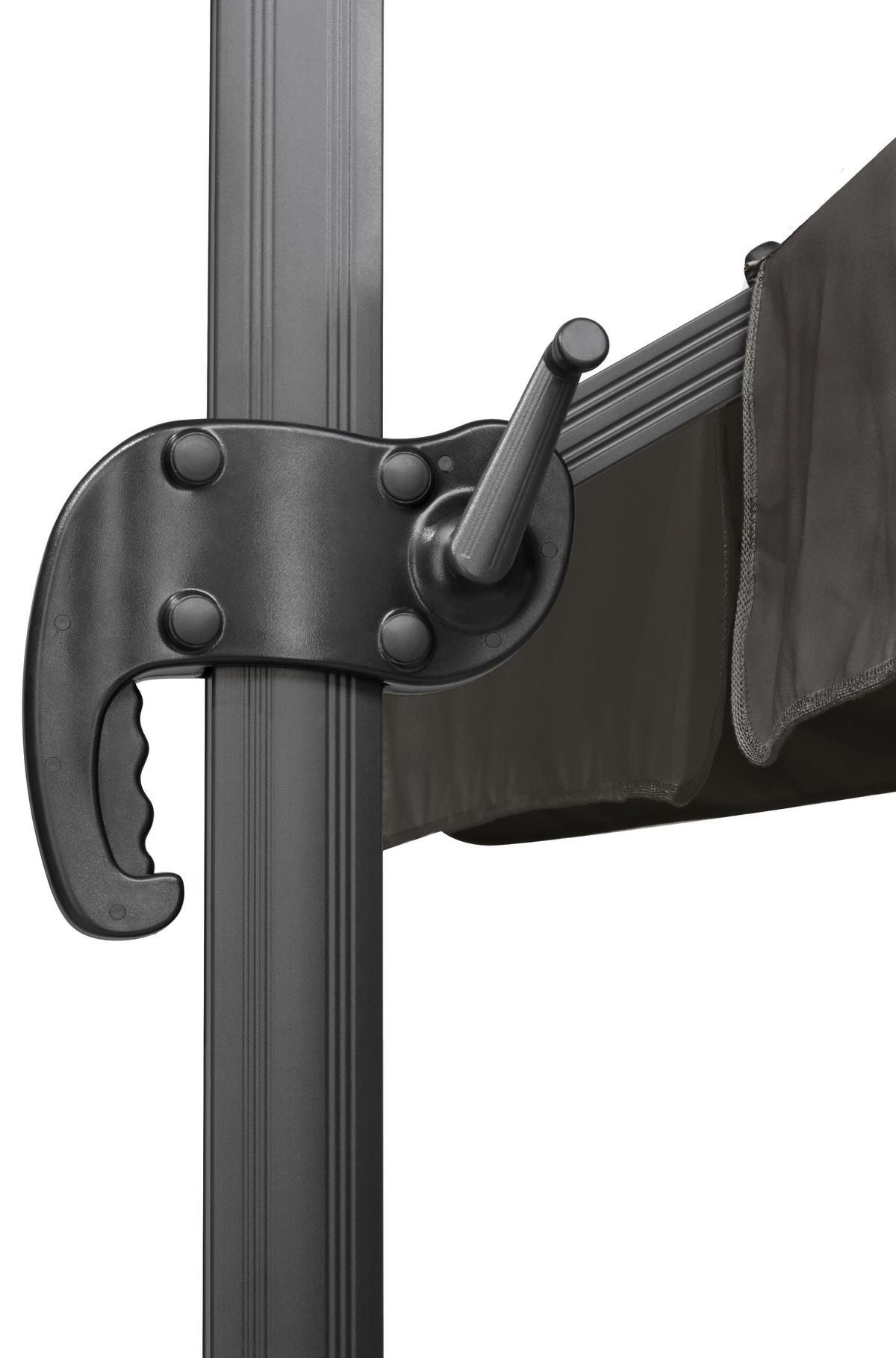 Ampelschirm Rhodos ca. 359x273 x300 cm Anthrazit - Anthrazit, Basics, Textil/Metall (359/273/300cm) - Schneider