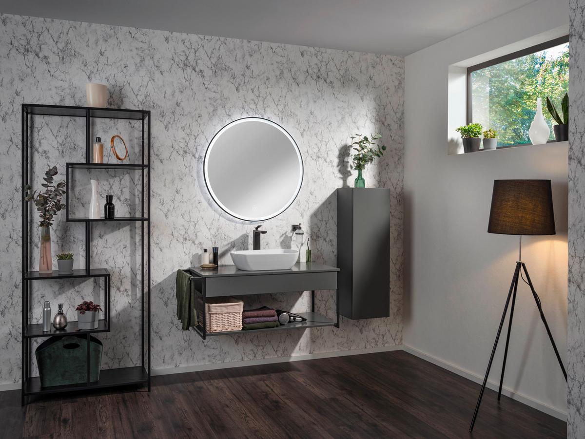 Hängender Midischrank "New Yor k", Grau B: 33 cm - Grau, MODERN, Glas/Holzwerkstoff (33/102/28,5cm) - MID.YOU