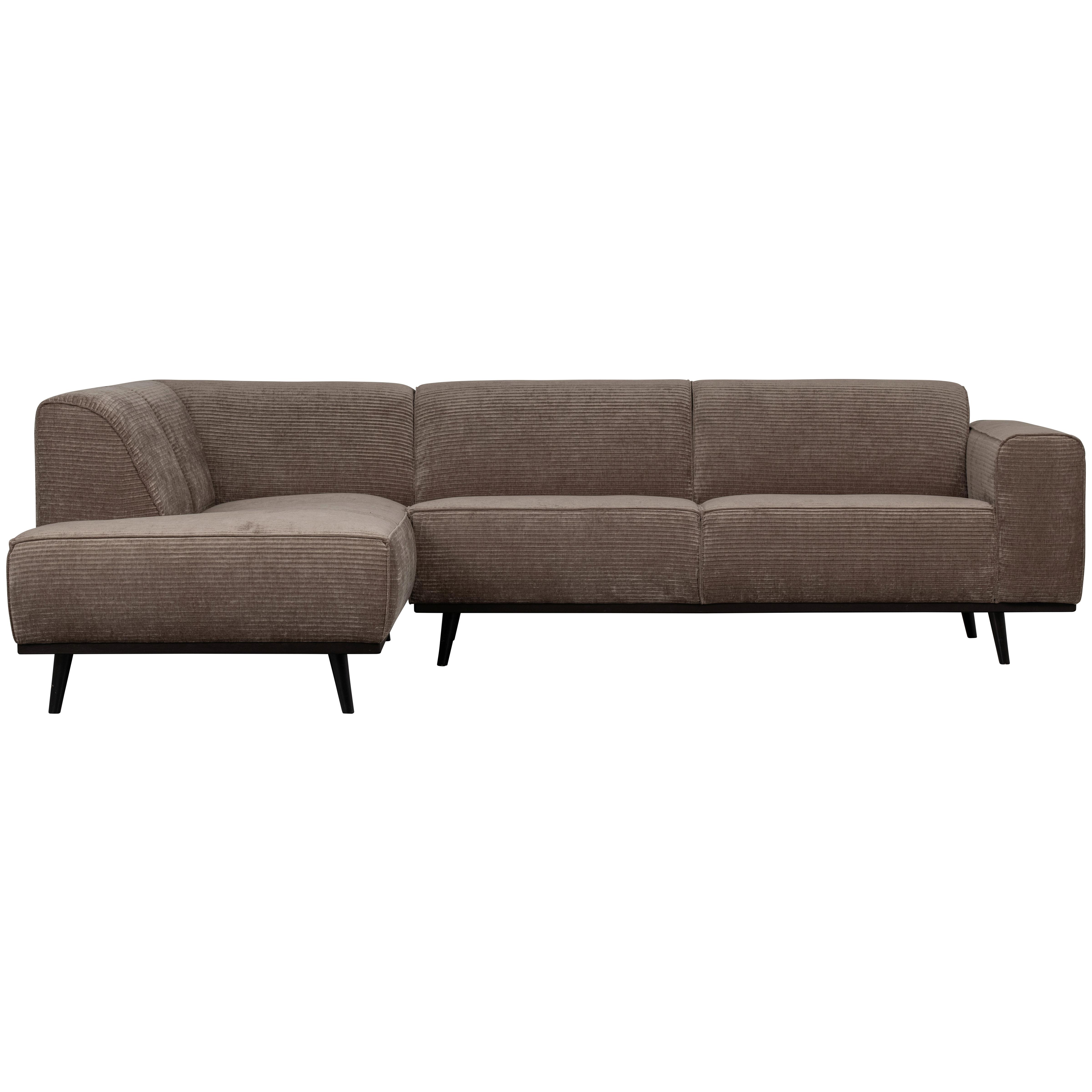 ECKSOFA Statement Taupe S: 210x274cm - Taupe/Schwarz, Design, Holz/Textil (210/274cm) - Livetastic