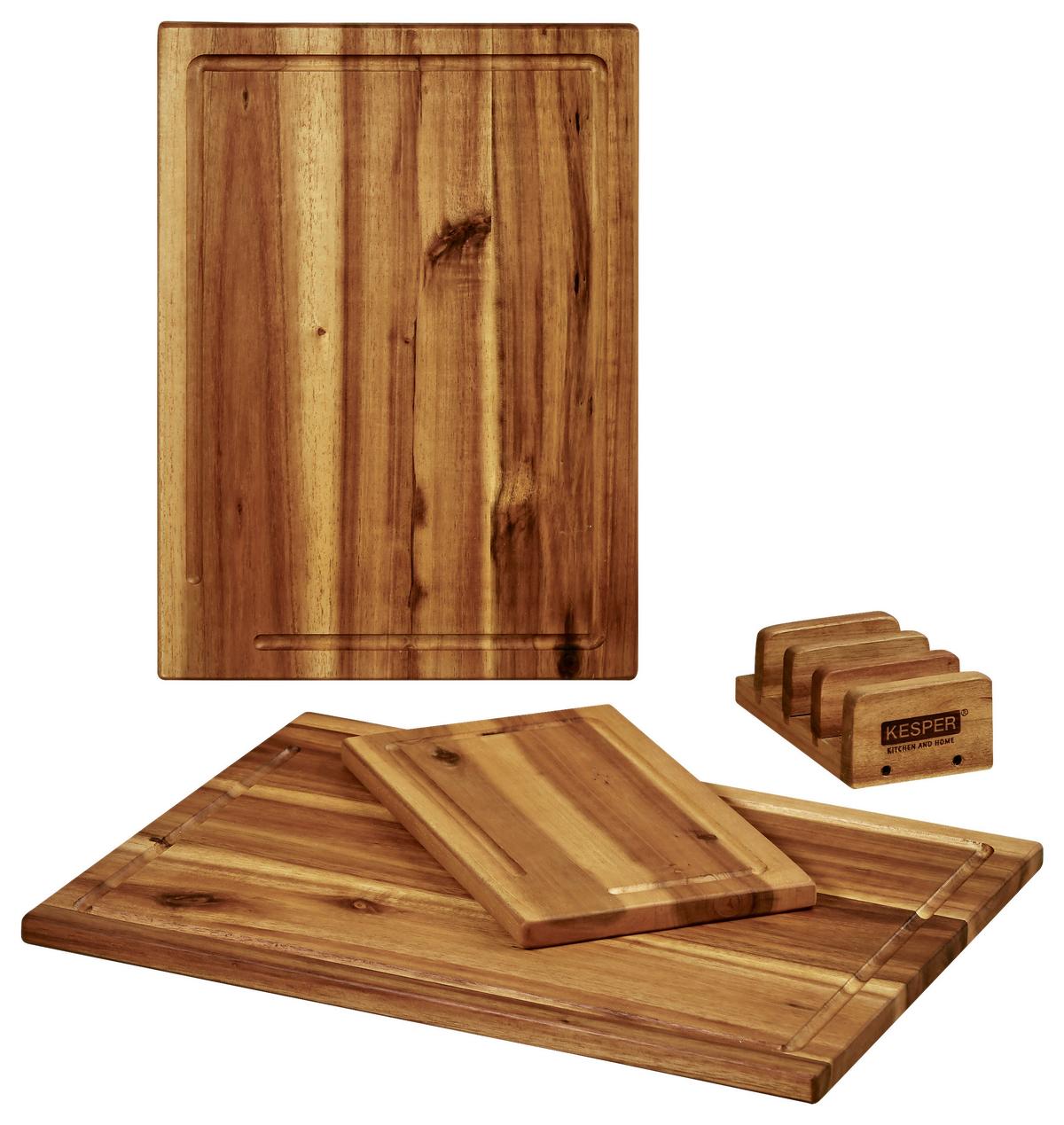 ZESTAW DESEK DO KROJENIA 3 SZT. BRĄZOWY - brązowy, Basics, drewno (40/11,2/31,5cm) - Kesper