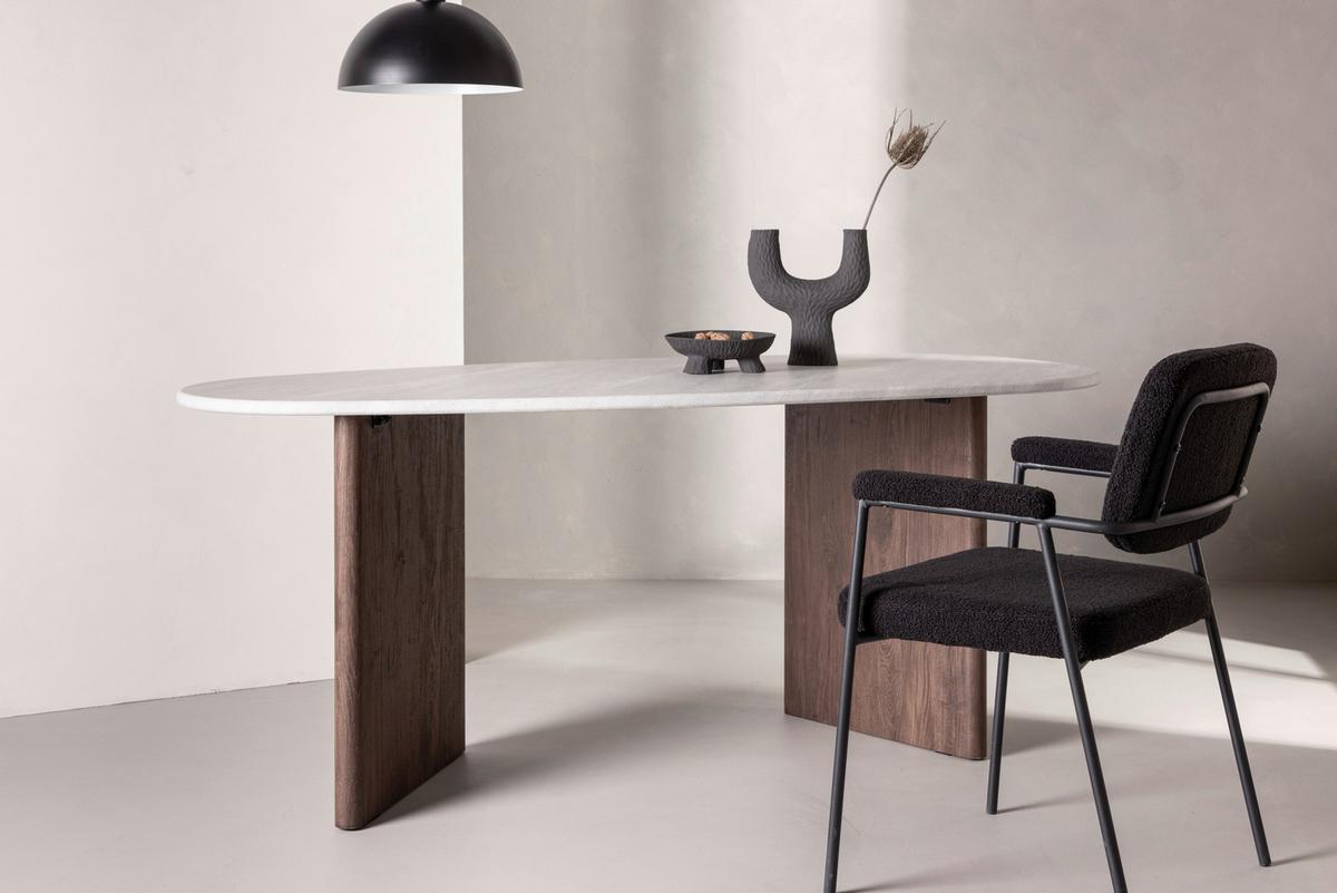 ESSTISCH GRÖNVIK - Hellgrau/Mokka, Design, Holzwerkstoff (180/90/75cm) - Livetastic