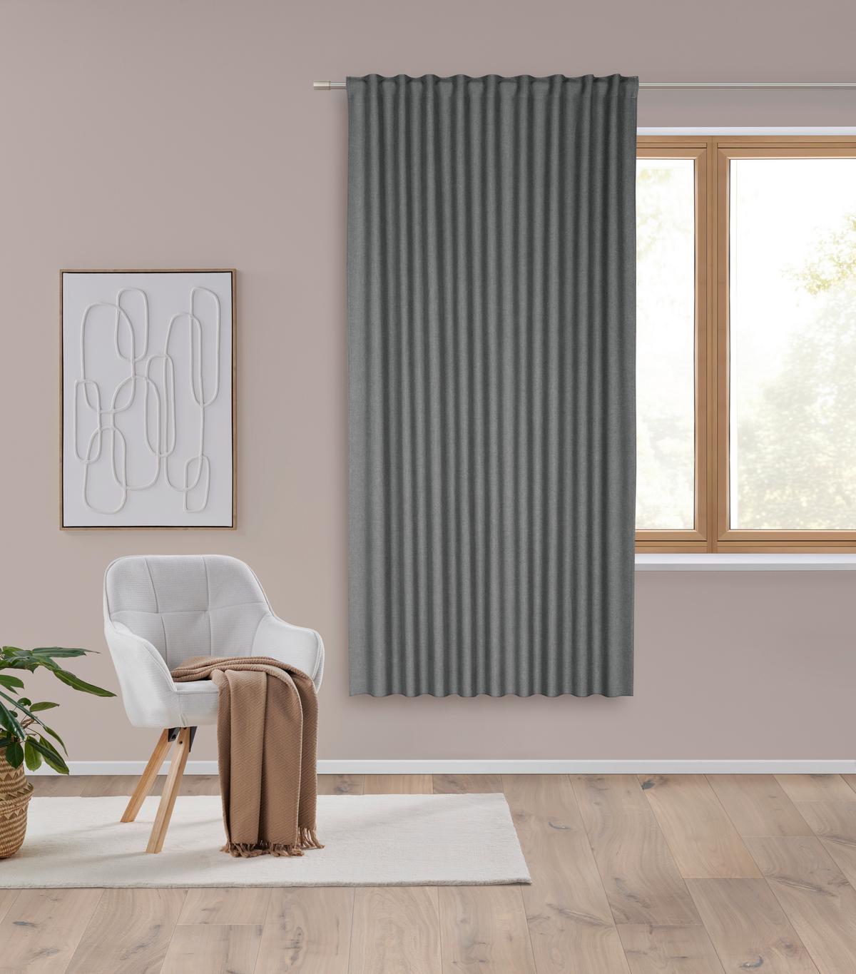 Gotova Zavjesa Ulrich 135x175cm - antracit, Moderno, tekstil (135/175cm) - Modern Living