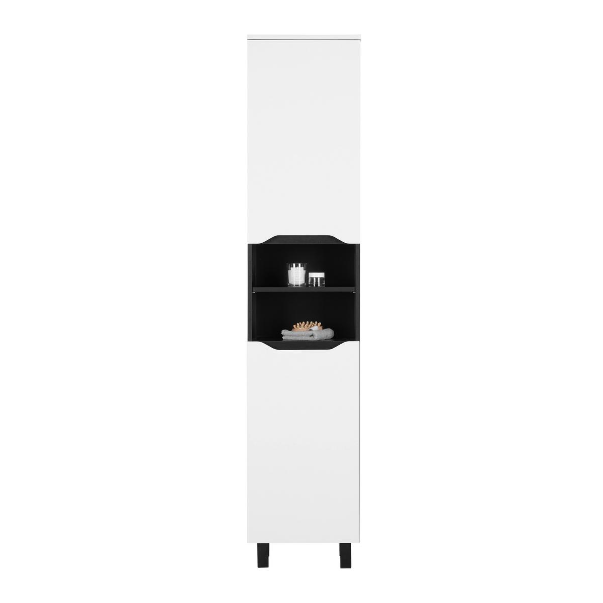 Hochschrank Wave II in Schwarz/Weiß - Weiss/Schwarz, Modern, Holzwerkstoff (40/190/30cm) - Mömax