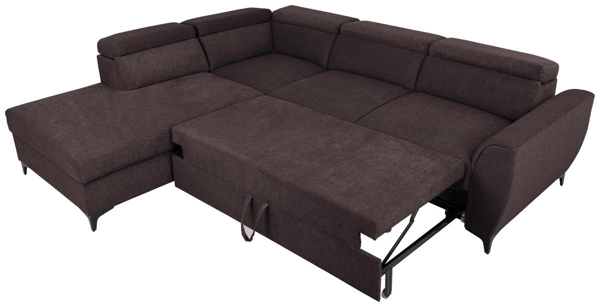 Kutna Garnitura Lapis - tamno smeđa/crna, Konvencionalno, tekstil/metal (217/255cm) - Modern Living