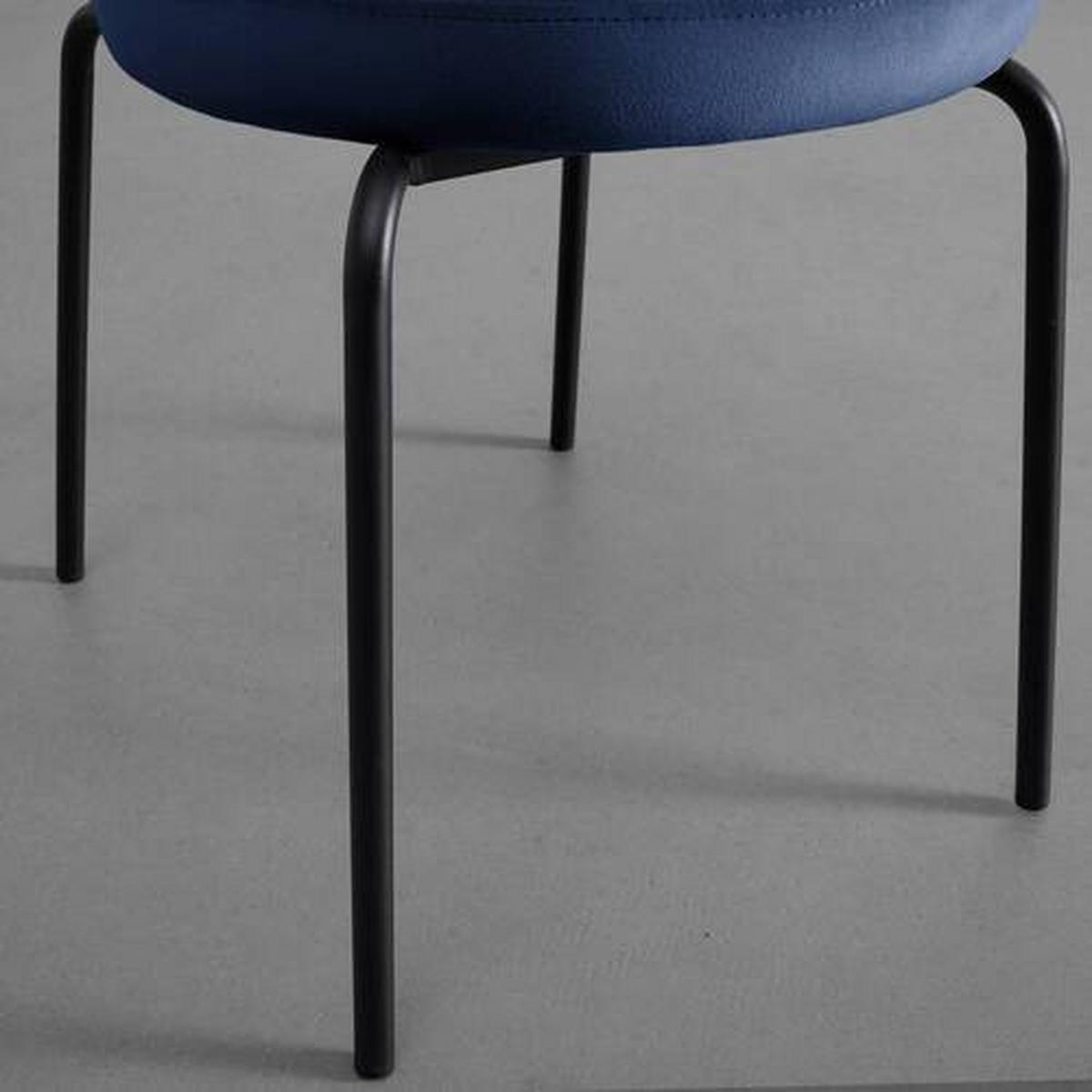 KRZESŁO LEA - niebieski/czarny, Modern, metal/drewno (51/82/63cm) - Bessagi Home