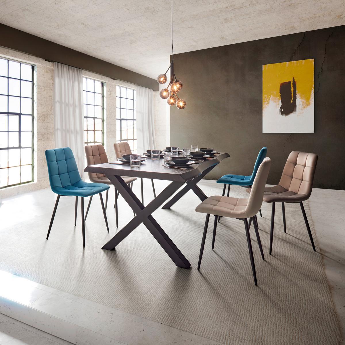 KRZESŁO RIA - petrol/czarny, Modern, metal/drewno (43,5/87/54cm) - Bessagi Home