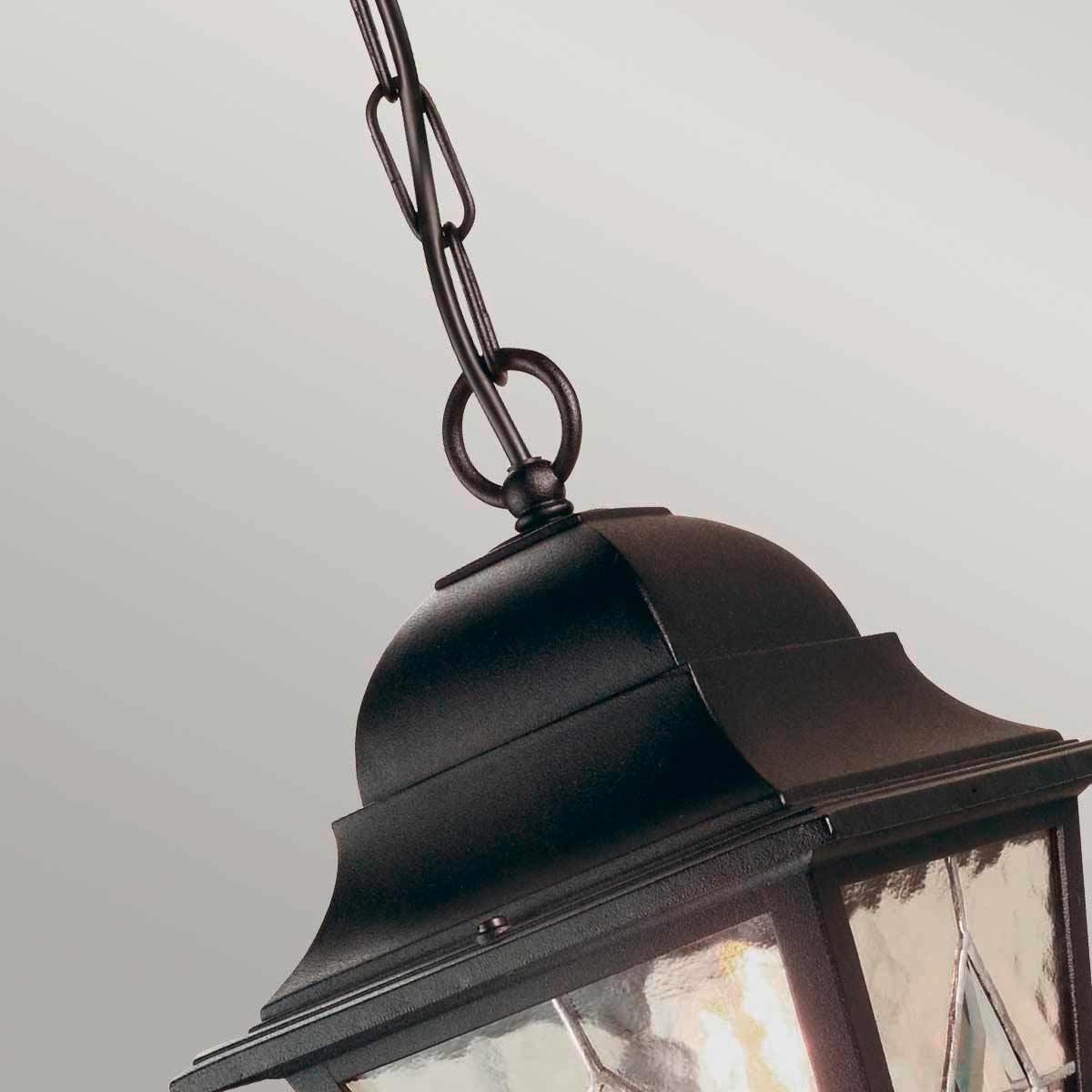 Kültéri Függőlámpa Nr9-Blk - fekete, Konventionell, üveg/fém (39,5/18,4/18,4cm) - Elstead Lighting