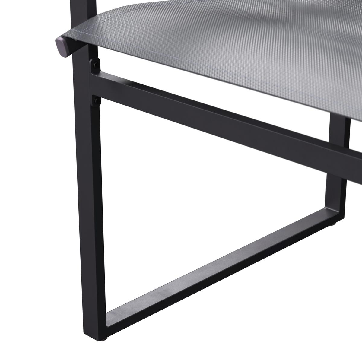 Gartensessel-Set 2-er Matteo Grau aus Metall/Textilene - Schwarz/Naturfarben, MODERN, Kunststoff/Textil (54/65/85cm) - Bessagi Garden