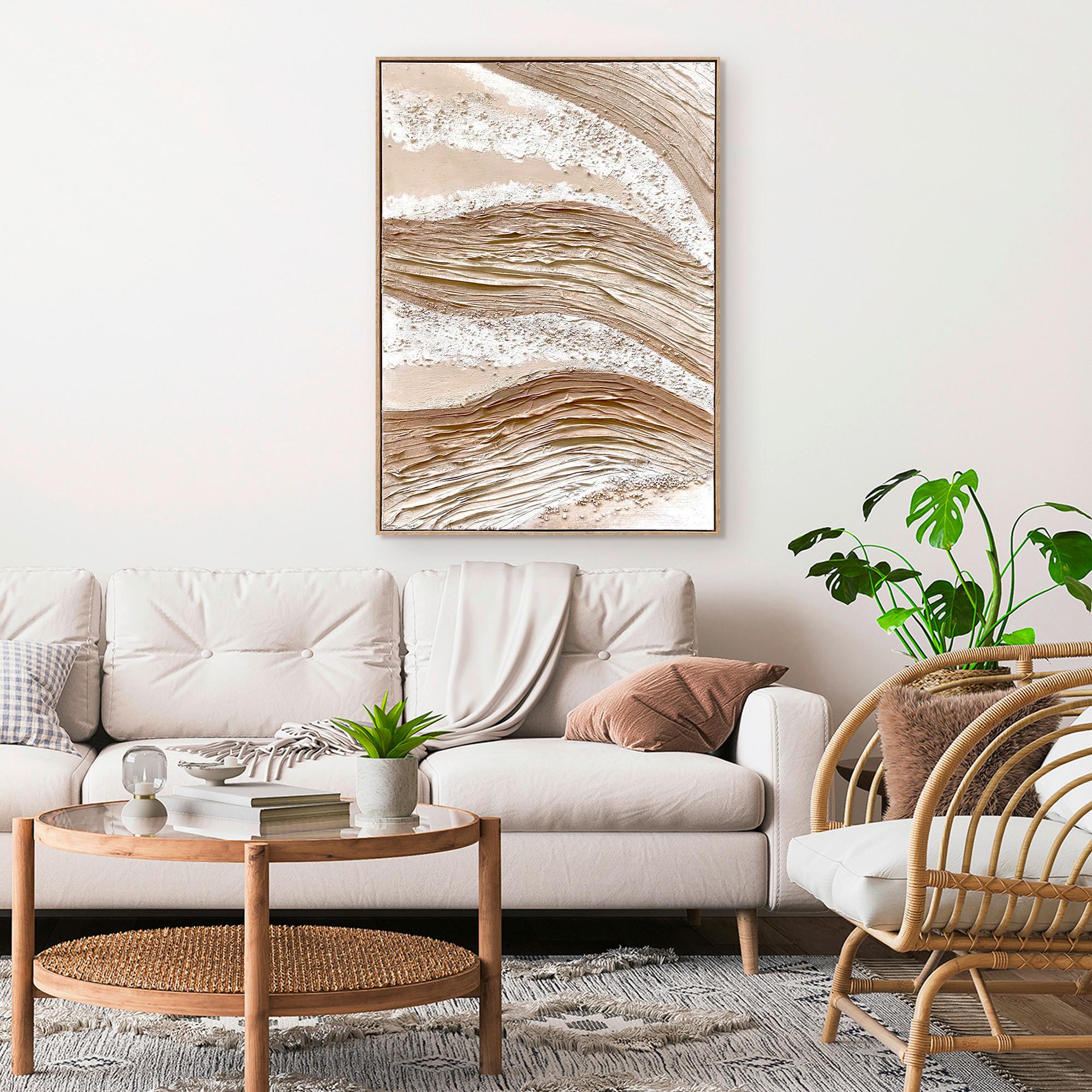 Slika Na Platnu Denise Big - bež/naravne barve, Moderno, umetna masa/tekstil (100/140cm) - Premium Living