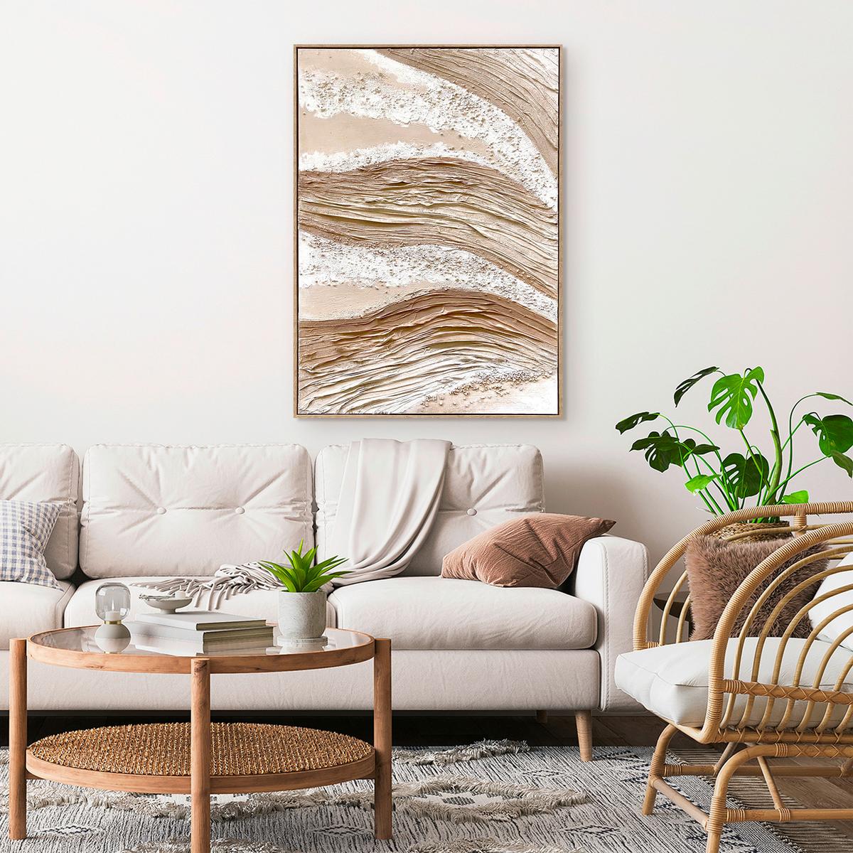 Keilrahmenbild Denise Beige ca. 100x140cm - Beige/Naturfarben, MODERN, Holz/Kunststoff (100/140cm) - Premium Living