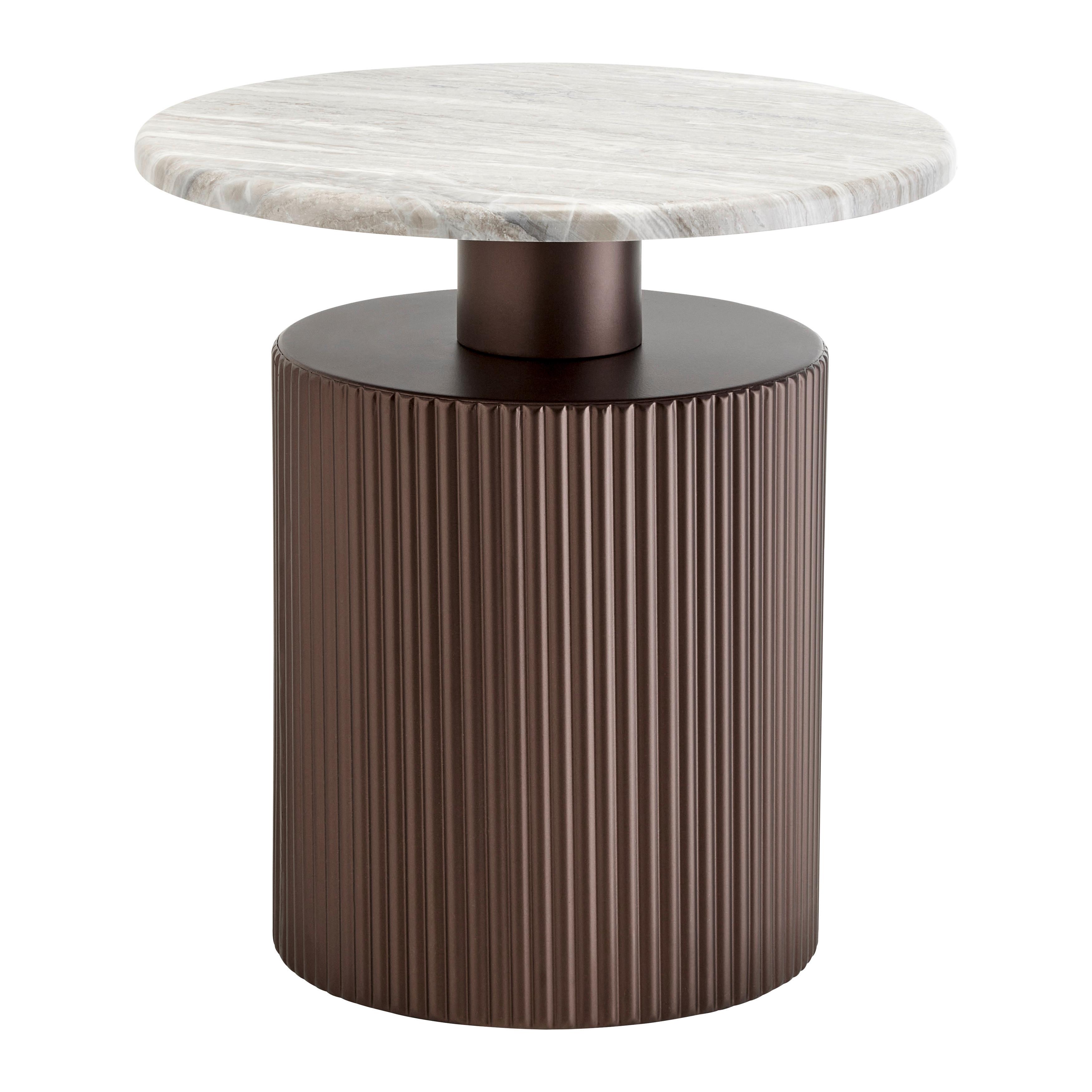 SALONTAFEL SOLCO -TREND- - Natuurlijke kleuren/Bronskleurig, Lifestyle, Houtcomposiet/Metaal (44/46cm) - Premium Living