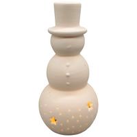 Schneemann Snowy Weiß ca. 18cm - Weiß, KONVENTIONELL, Keramik (9/18cm) - Mömax