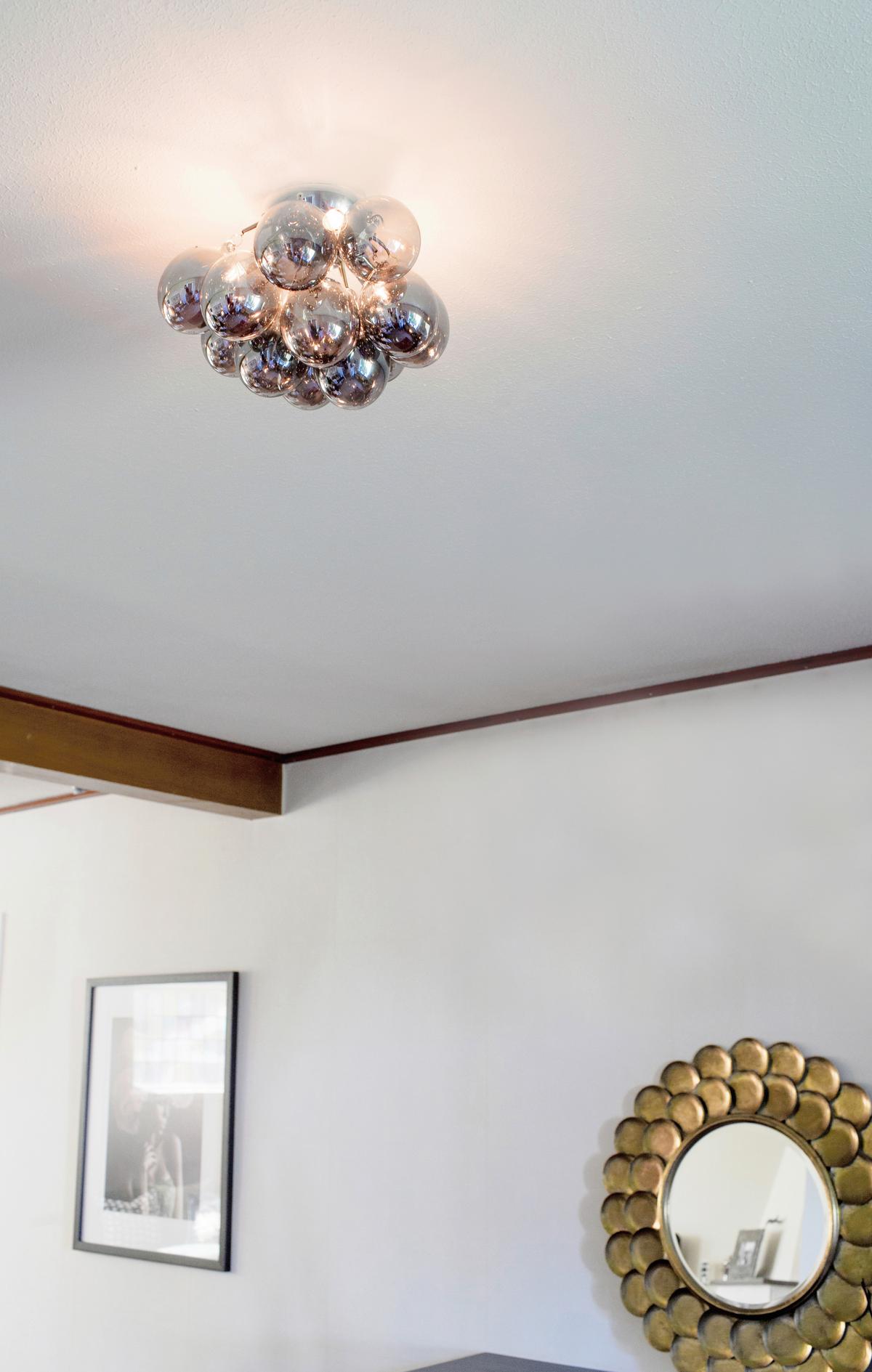 LAMPA SUFITOWA 4200660-4505 GROSS - szary/kolor chromowy, Design, metal/szkło (30/20cm) - By Rydéns