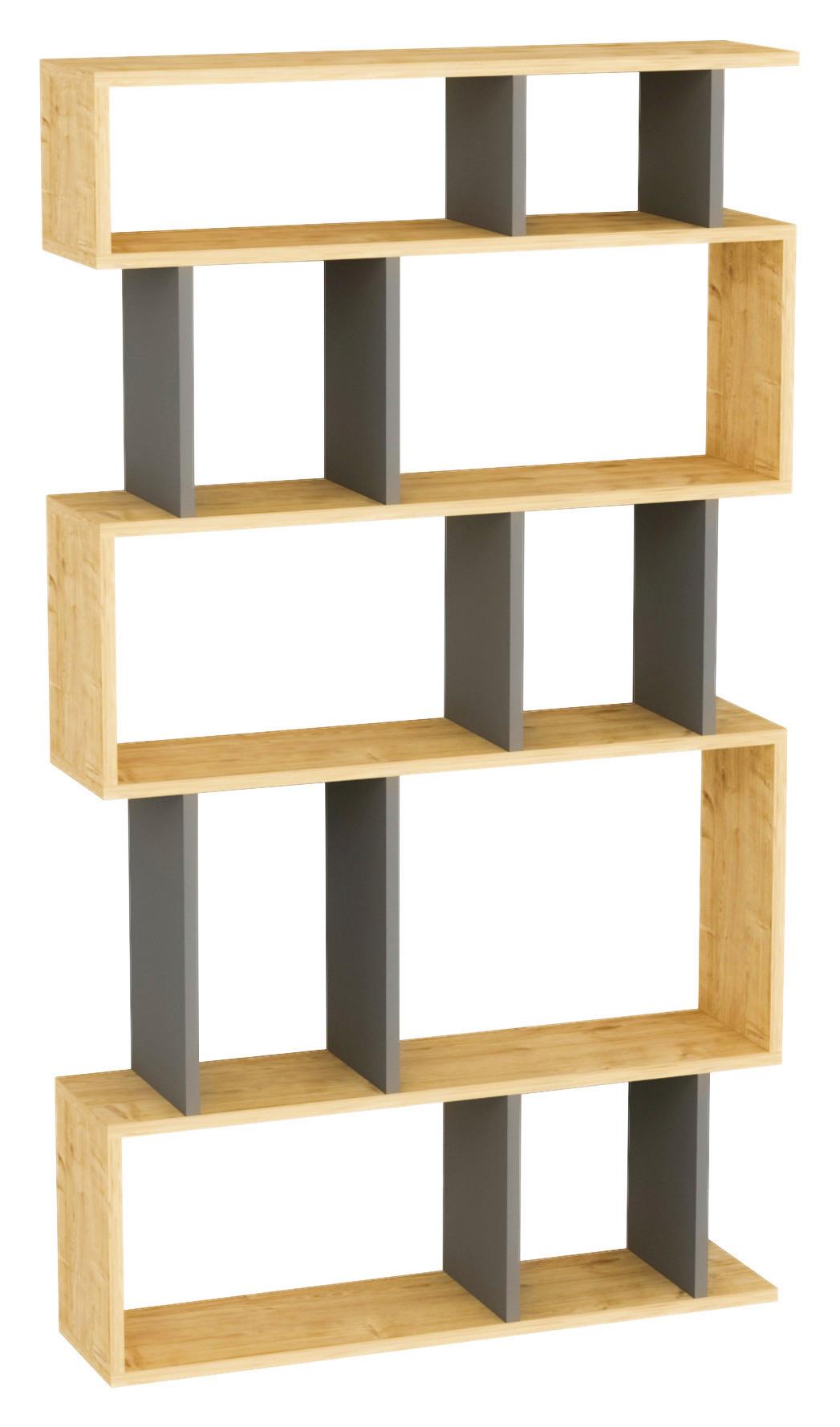 Wandregal Eros Standregal Weit - Anthrazit, Design, Holzwerkstoff (90/160/22cm) - Livetastic