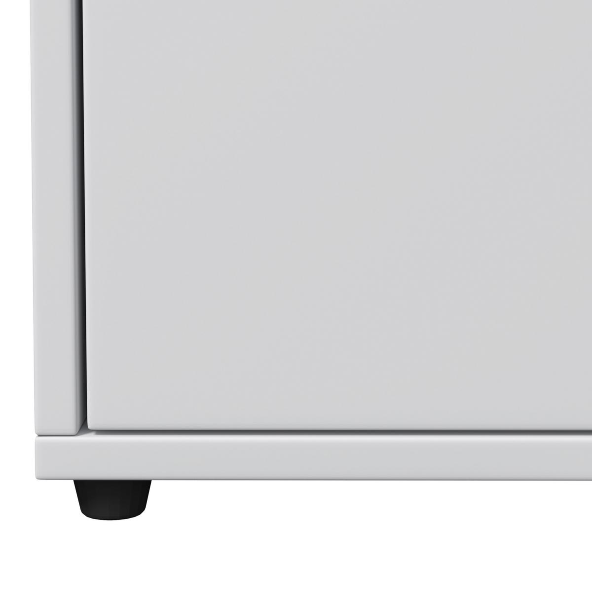 Kommode "Mick", weiß, MDF - Schwarz/Braun, MODERN, Kunststoff (46/119,5/40cm) - Bessagi Home