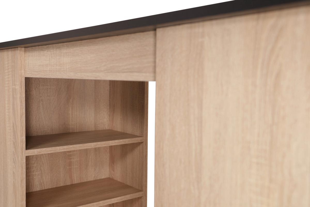 Barska Miza Merle, Barva Hrasta, Črna, 103x50cm - črna/barve hrasta, Design, leseni material (103/50/115cm) - Respekta