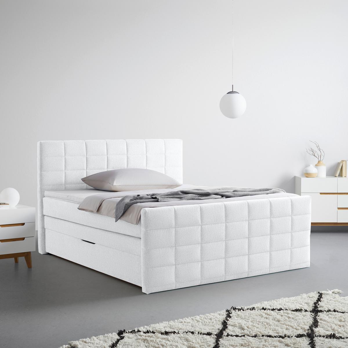 Boxspring Krevet Damon - bijela/crna, Konvencionalno, tekstil/plastika (160/200cm) - Modern Living