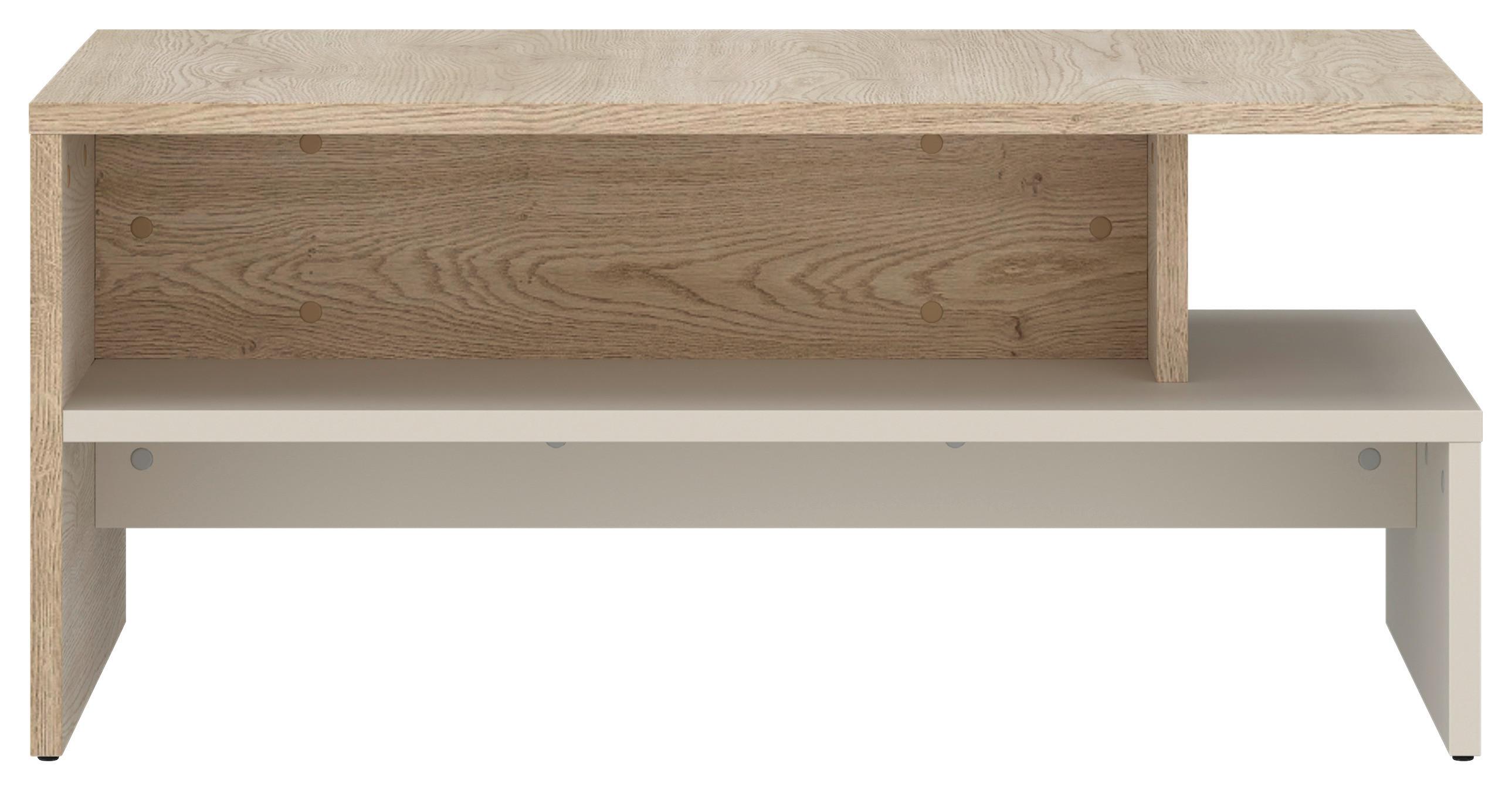 Măsuță de cafea MEOLO - cașmir/culoare lemn stejar, Modern, material pe bază de lemn (100/45,5/66cm) - Modern Living