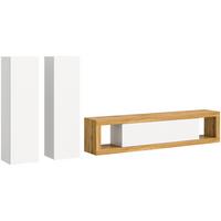 Ansamblu mobilier camera de zi TANGO - alb/stejar Wotan, Design, material pe bază de lemn (270/135/30cm) - Modern Living