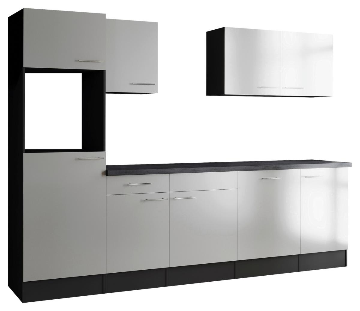 Kuhinjski Blok Brez Aparatov Oliver, 280cm - srebrne barve/siva, Design, kovina/leseni material (280cm) - Respekta