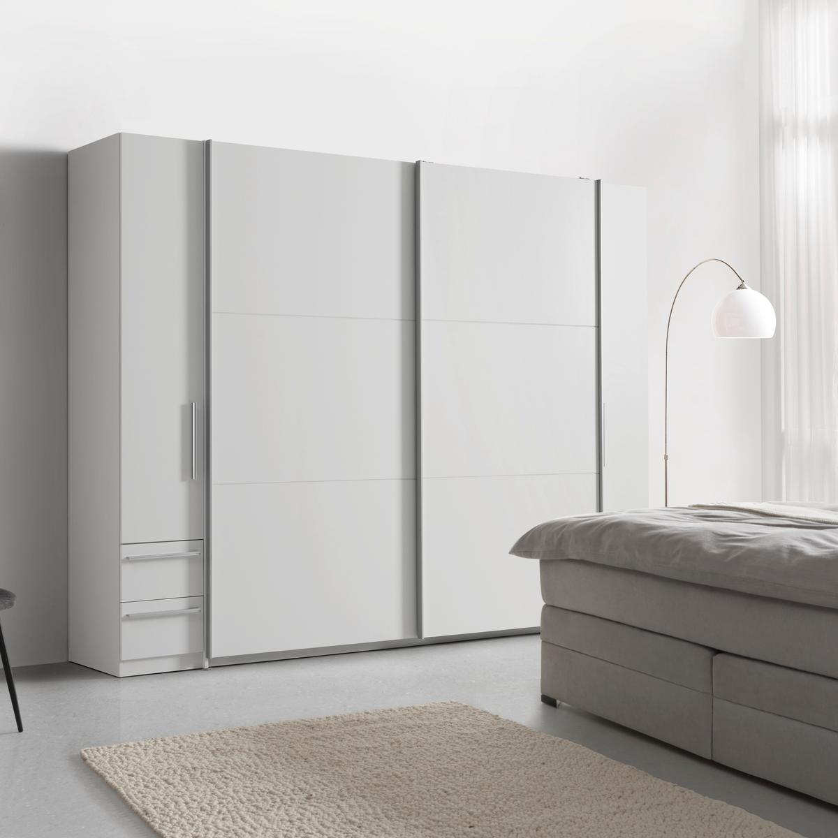 Schwebetürenschrank Bordo in Weiss - Weiss/Silberfarben, Konventionell, Holzwerkstoff/Kunststoff (270/210/58cm) - Mömax